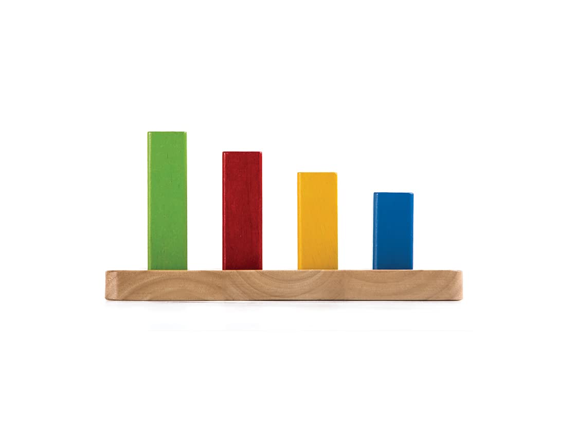 PlanToys Geometric Peg Board — Wooden Shape Sorting & Stacking Toy for Toddlers | Montessori STEM