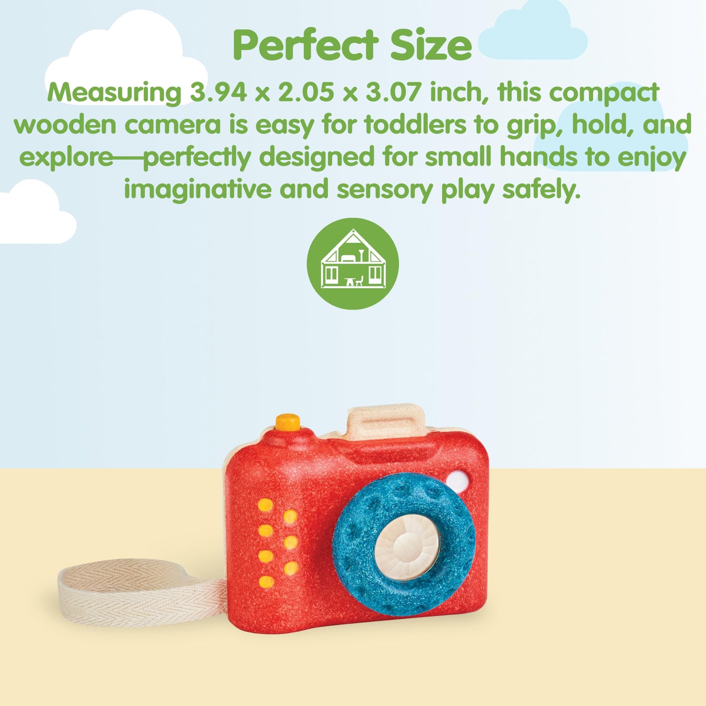 PlanToys My First Wooden Toy Camera – Montessori Pretend Play for Toddlers