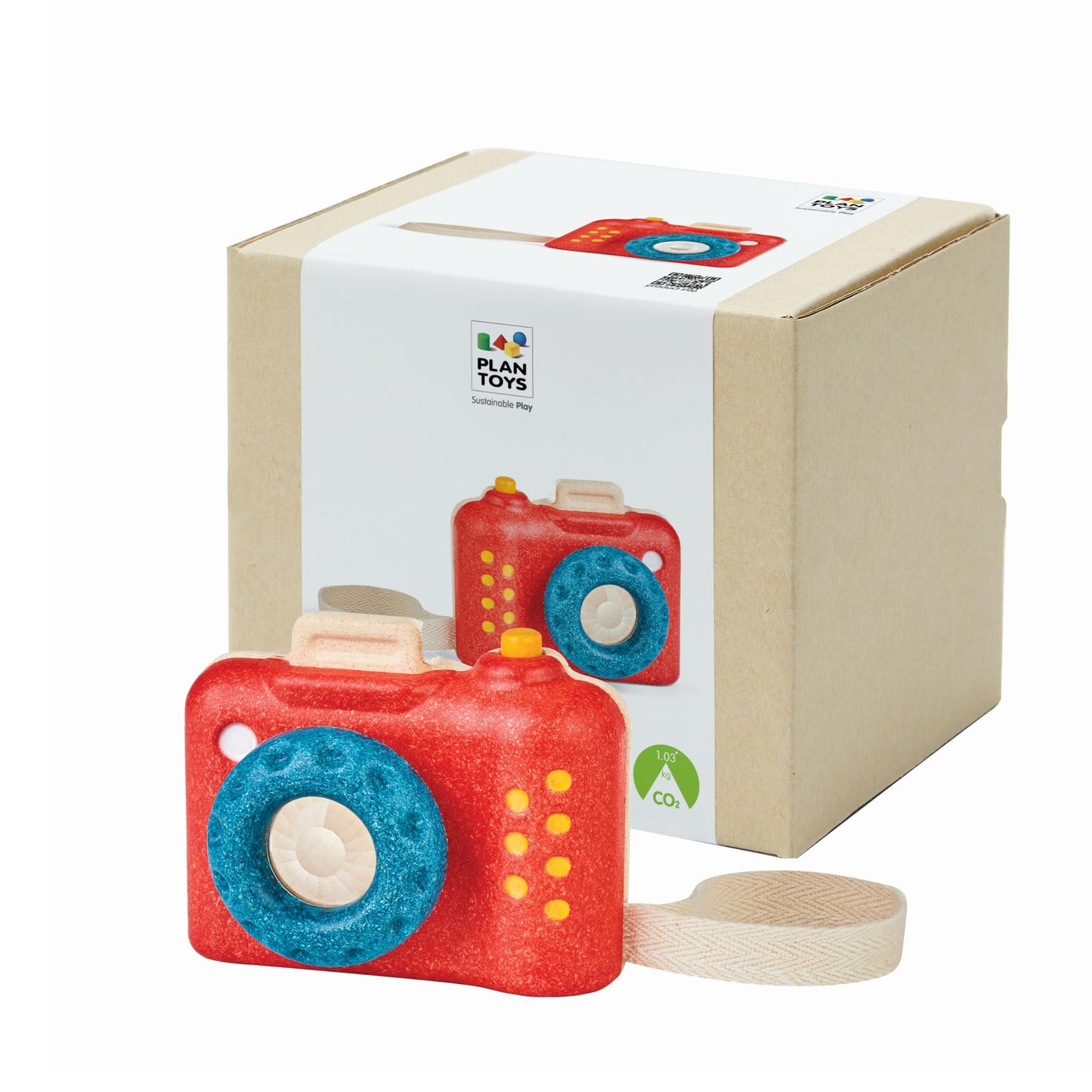 PlanToys My First Wooden Toy Camera – Montessori Pretend Play for Toddlers