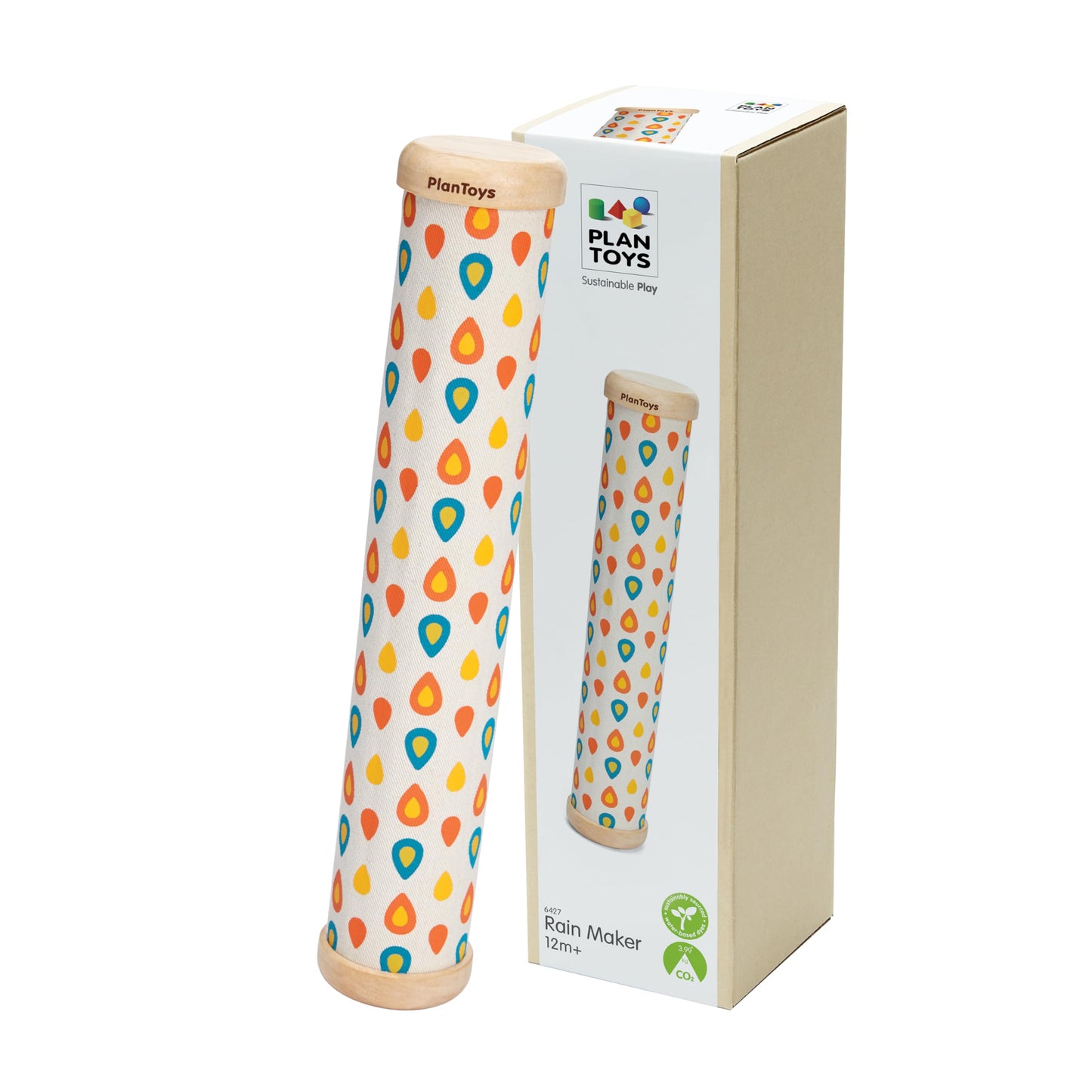 PlanToys Wooden Rain Maker — Toddler Musical Toy for Sensory & Auditory Development