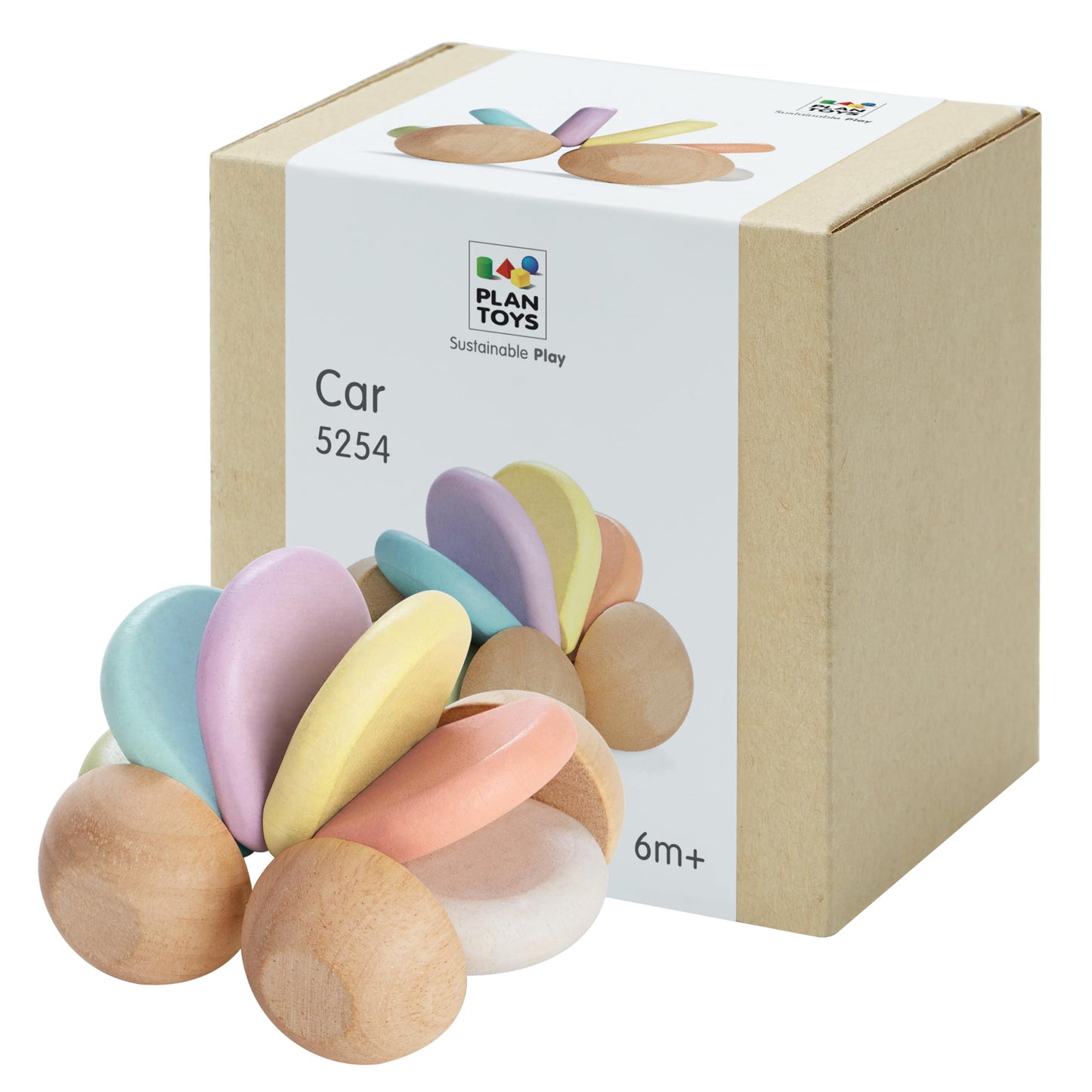 PlanToys Wooden Baby Push Toy Car | Montessori-Inspired Infant Toy