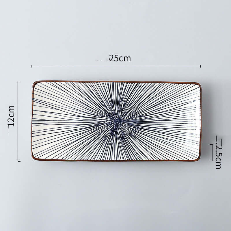 Nordic Japanese Underglaze Ceramic Small Fish Plate