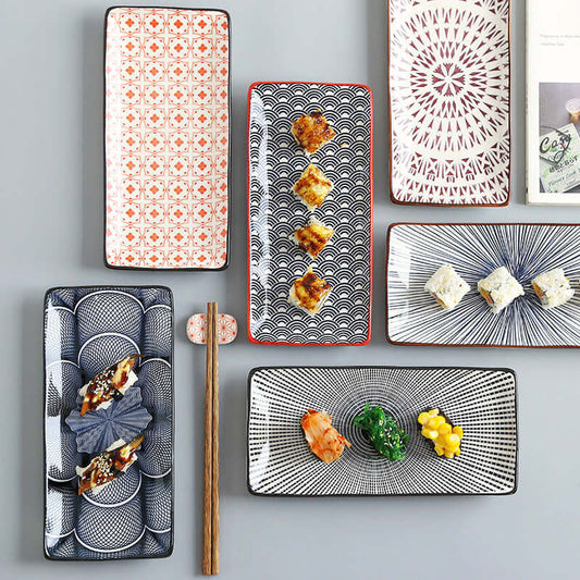 Nordic Japanese Underglaze Ceramic Small Fish Plate