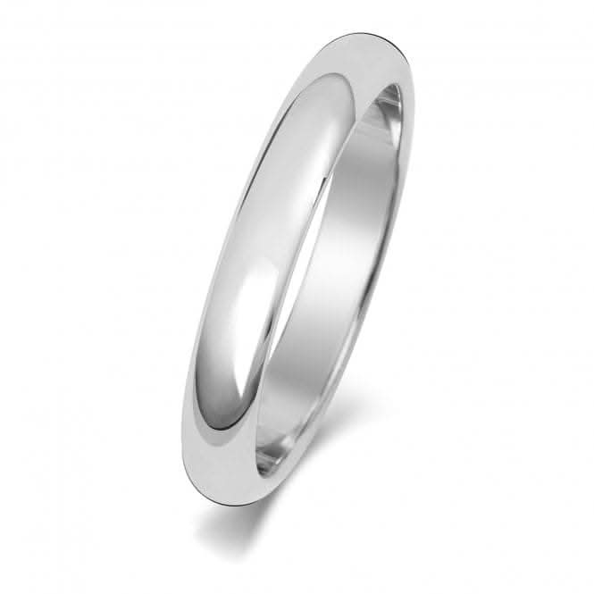 Wedding Band Platinum D Shape 3mm-1.7 Wedding  Ring WP103H
