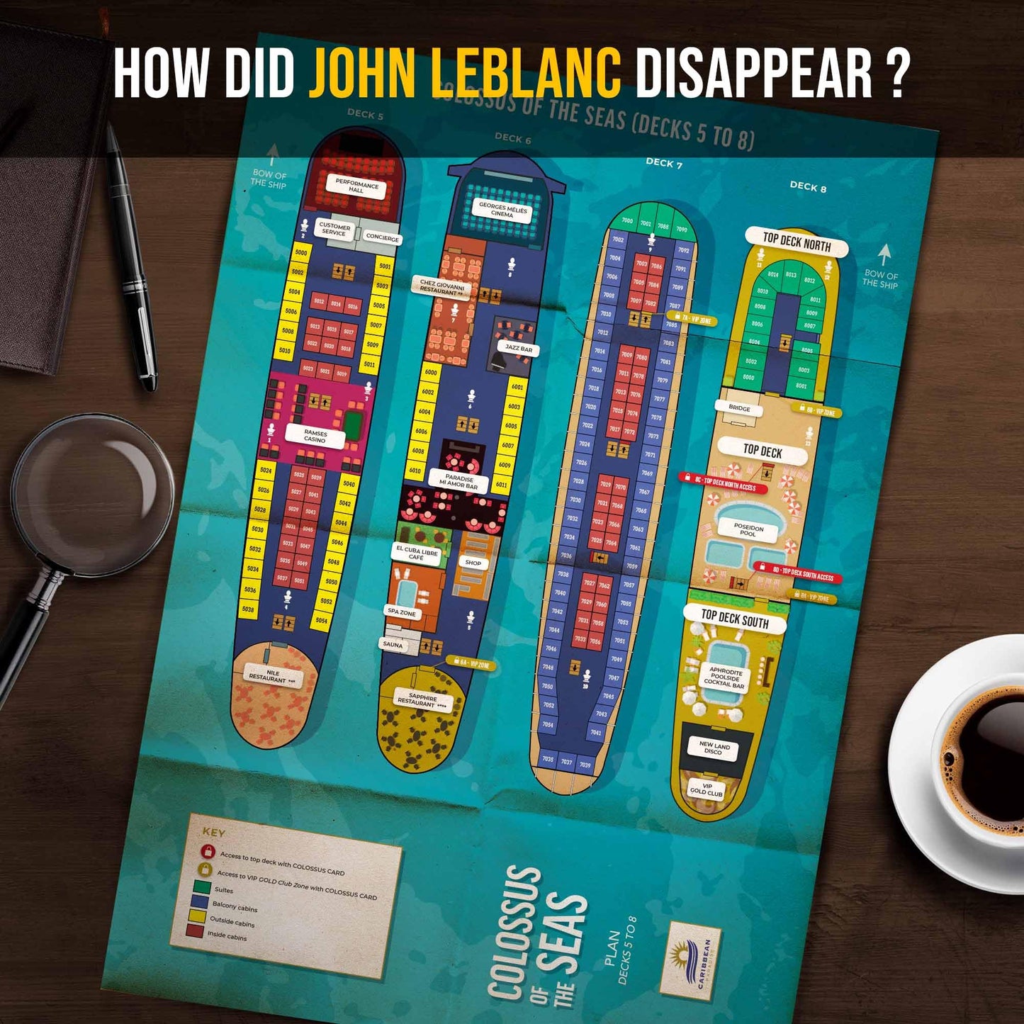 PROFILER: Missing in the Caribbean — Mystery Escape Board Game by Platonia Games