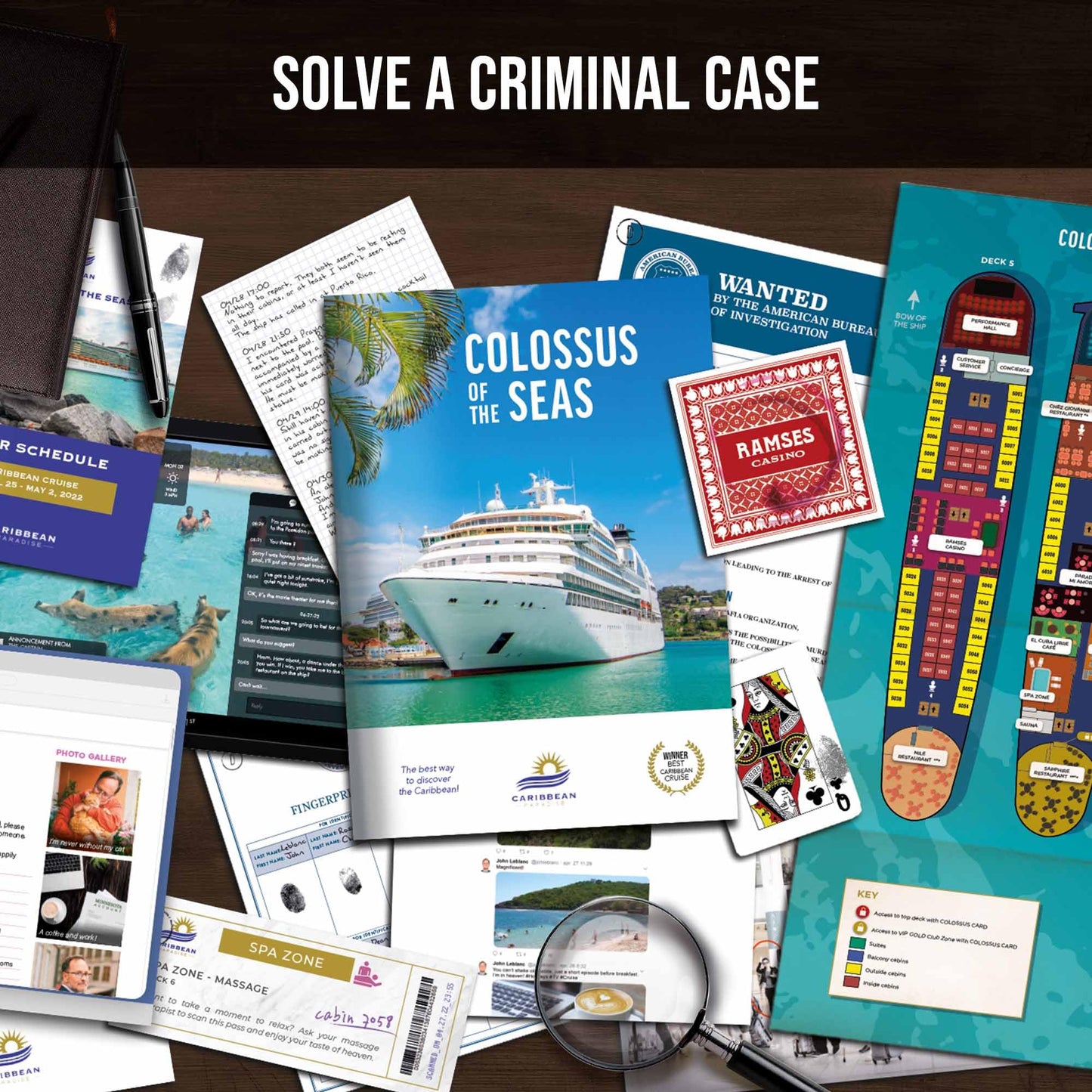 PROFILER: Missing in the Caribbean — Mystery Escape Board Game by Platonia Games