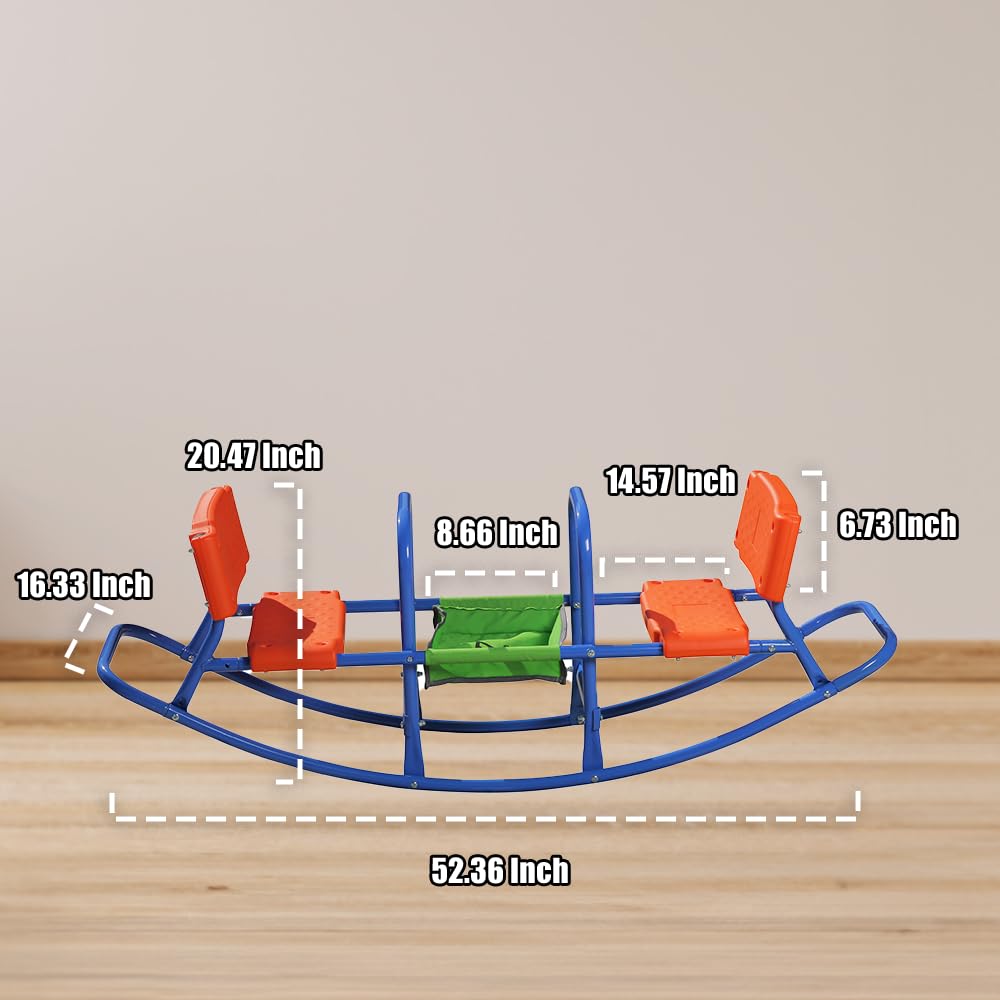 PLATPORTS Double Rocking Seesaw – 2-Seater Outdoor Teeter Totter for Kids Ages 3-5