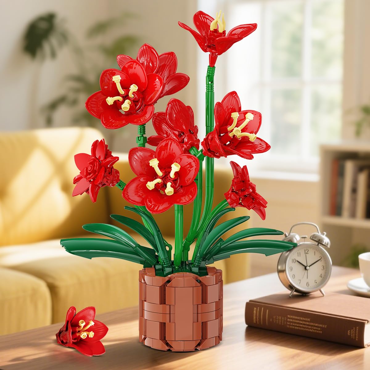PLAXSOON Amaryllis Bonsai Building Set | 503-Piece Flower Bouquet Kit