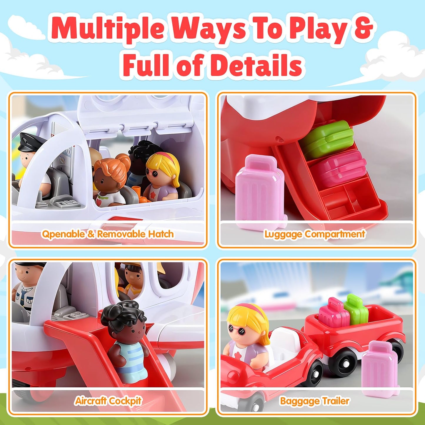 PLAY Airplane Toy for Kids - Musical Travel Plane with Lights (Ages 2+)
