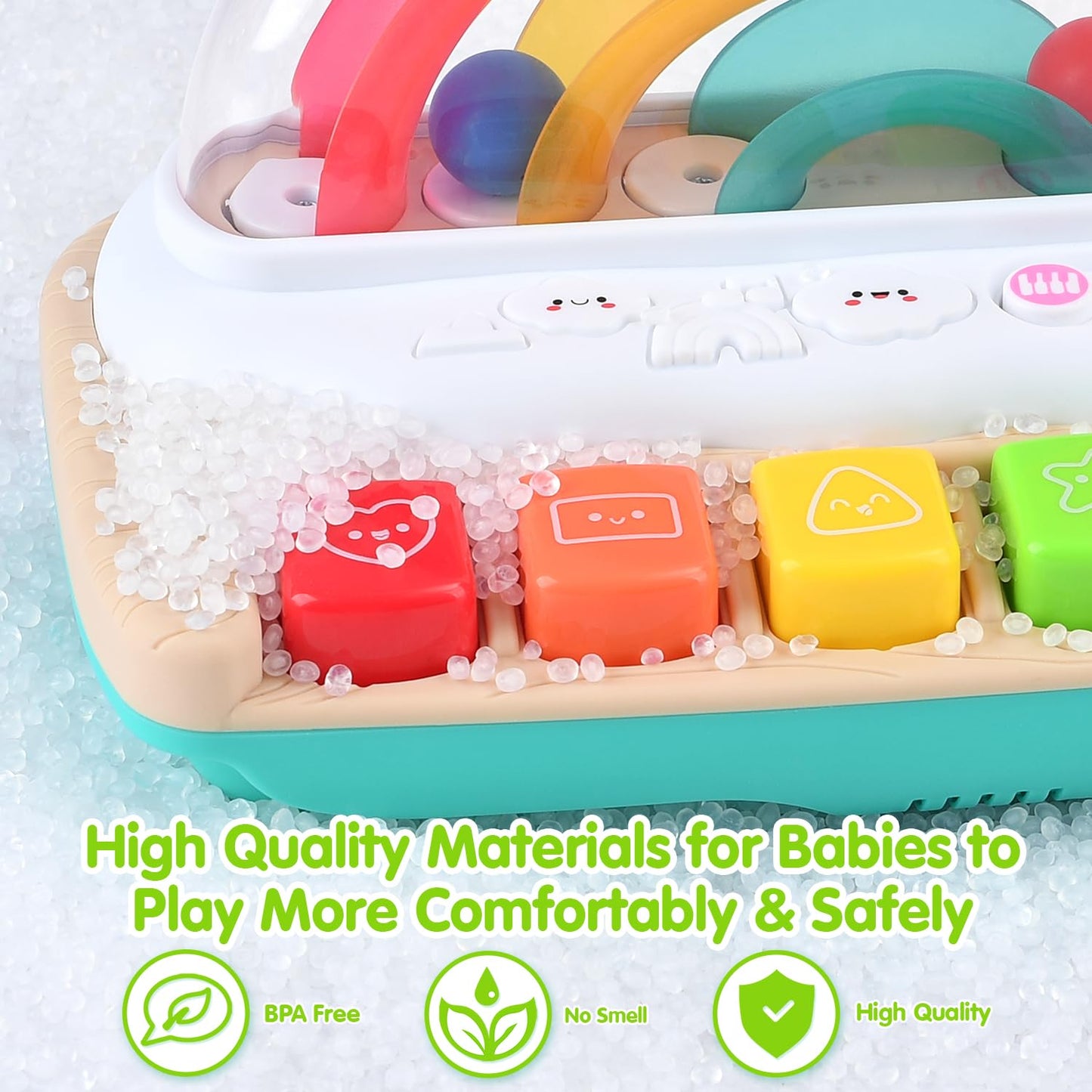 PLAY Baby Rainbow Piano Toys – Lights, Sounds & Pop Up Action for Toddlers 1+