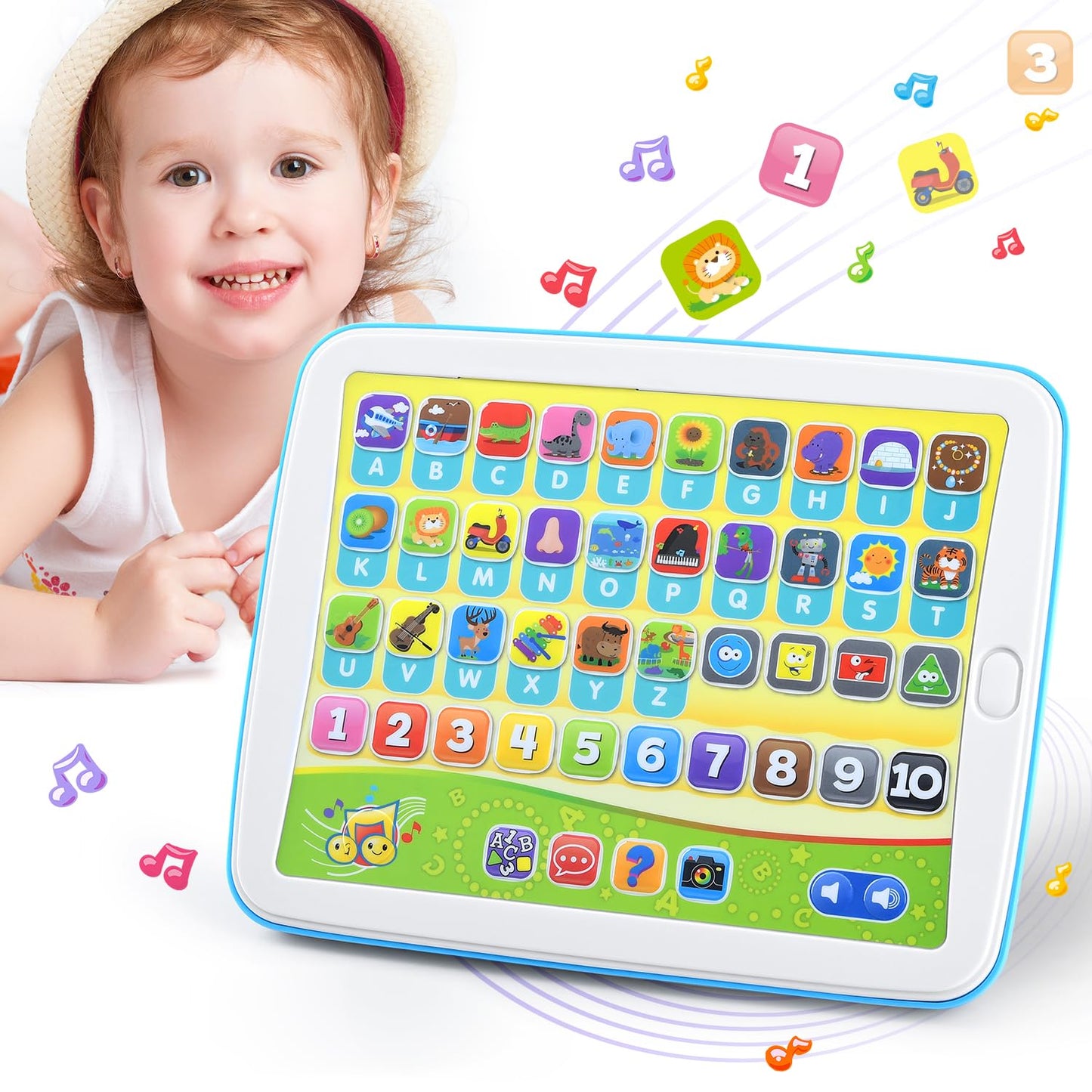 PLAY Bilingual Learning Tablet for Toddlers 1-3 – English & Spanish Alphabet