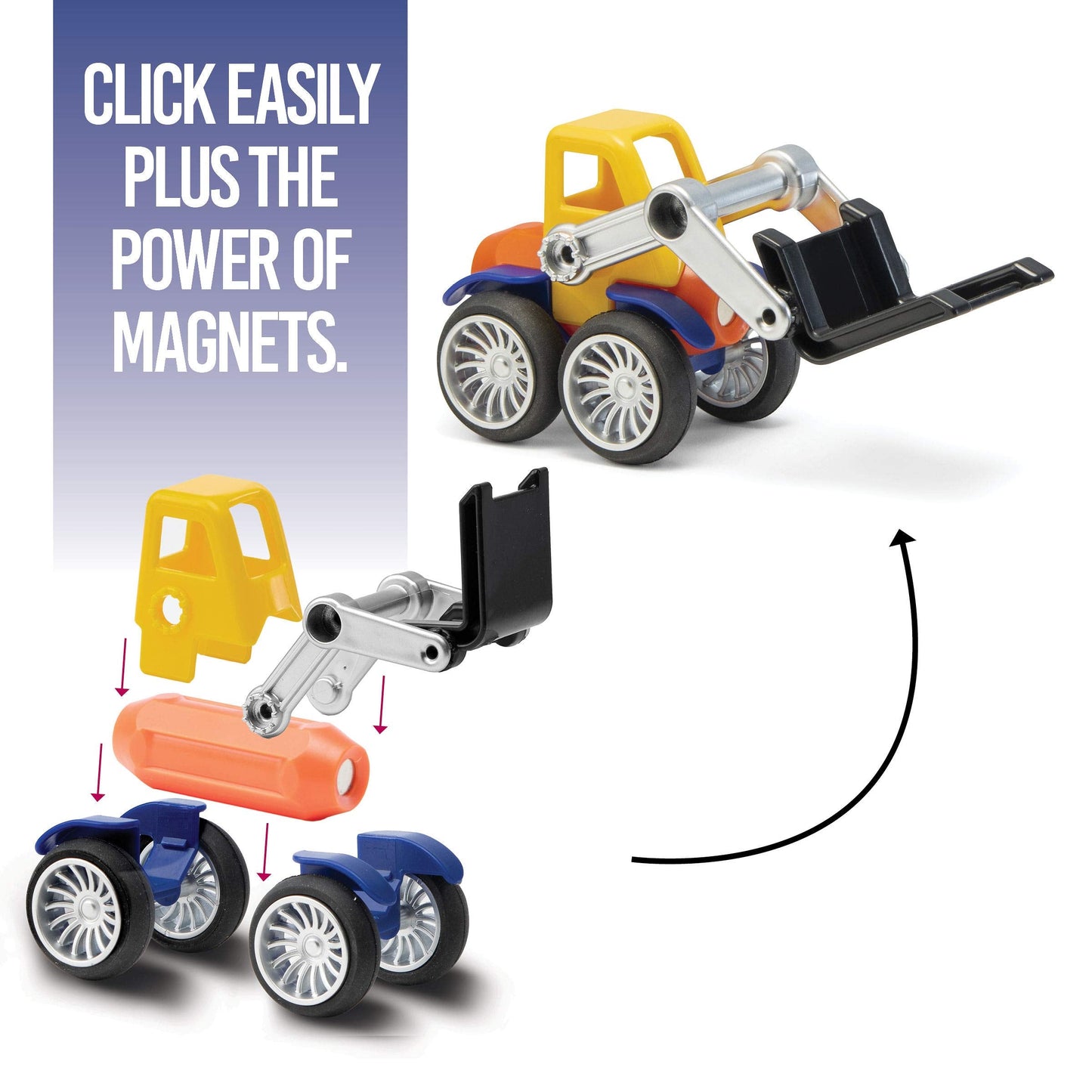 Play Brainy Magnetic Toy Cars Set – 42 Piece Montessori Educational Toys for Toddlers & Preschoolers