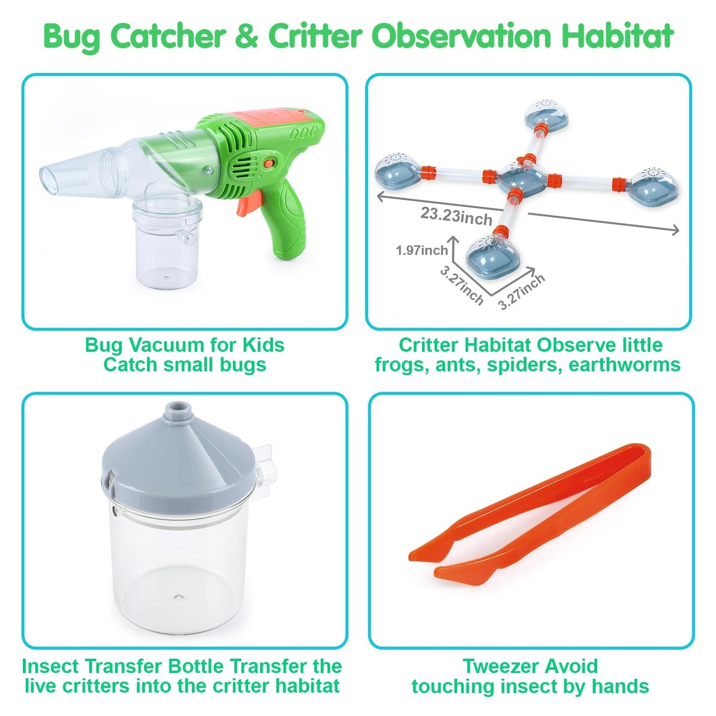 PLAY Bug Catcher Kit for Kids – Outdoor Bug Vacuum, Habitat & Insect Terrarium