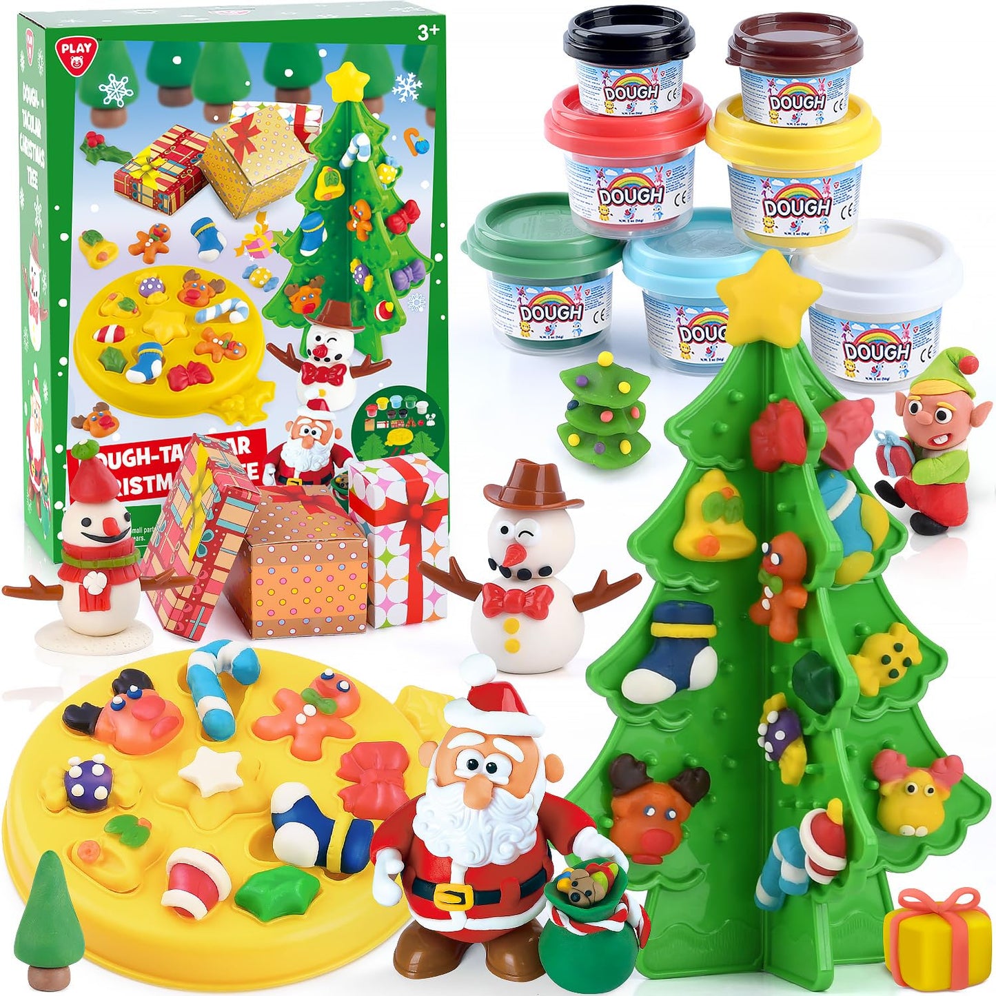 PLAY Christmas Color Dough Sets for Kids | Safe & Non-Toxic Craft Kit for Creative Holiday Play