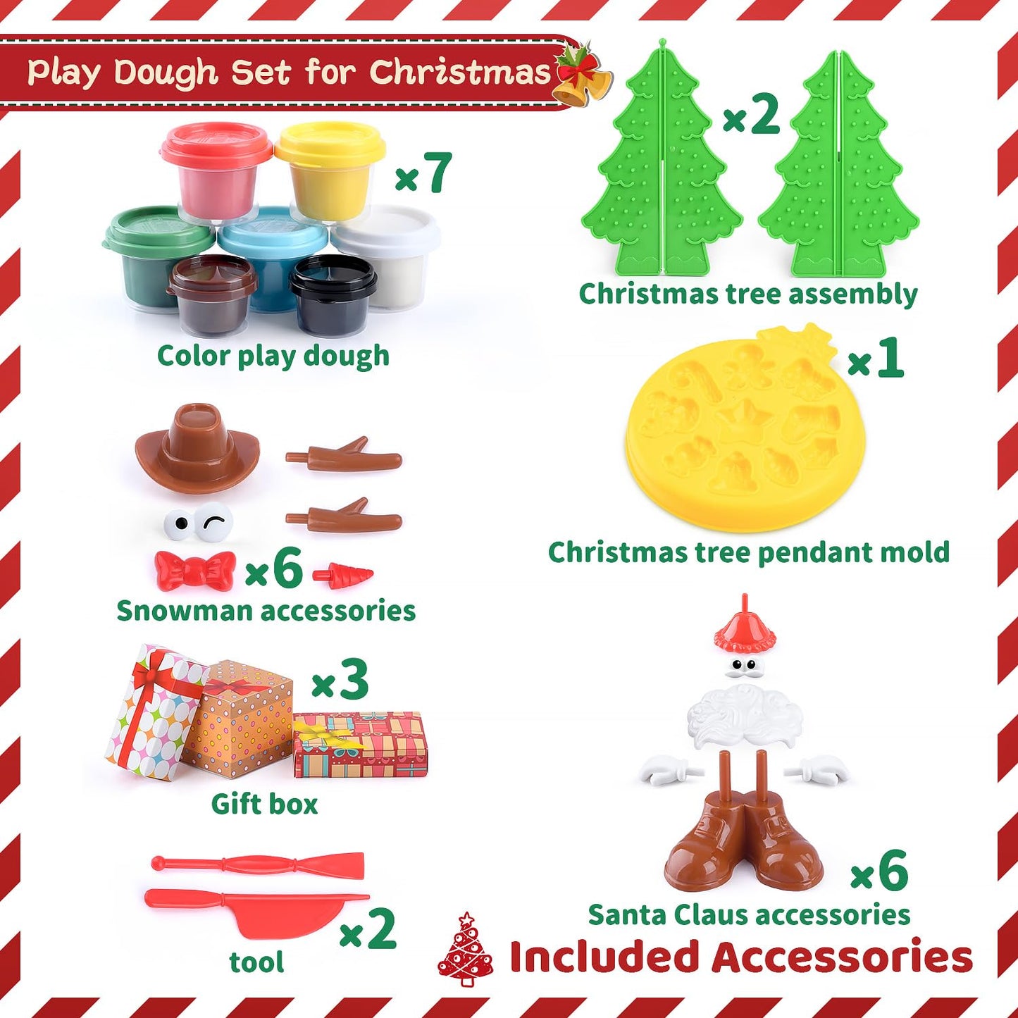 PLAY Christmas Color Dough Sets for Kids | Safe & Non-Toxic Craft Kit for Creative Holiday Play