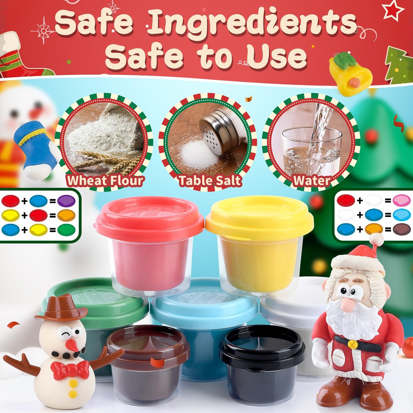 PLAY Christmas Color Dough Sets for Kids | Safe & Non-Toxic Craft Kit for Creative Holiday Play