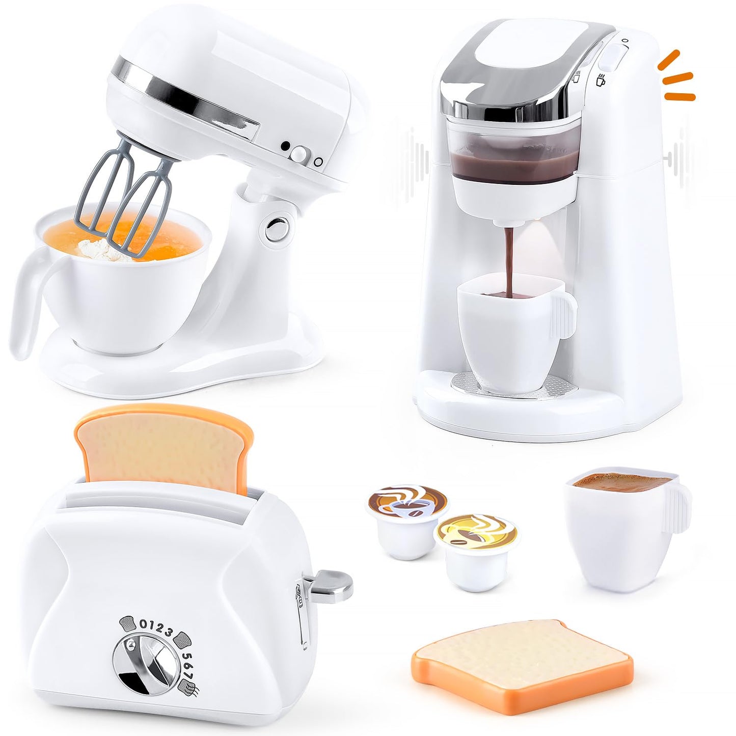 PLAY Kitchen Appliances Toys: Realistic Coffee Maker, Mixer & Toaster (Ages 3+)