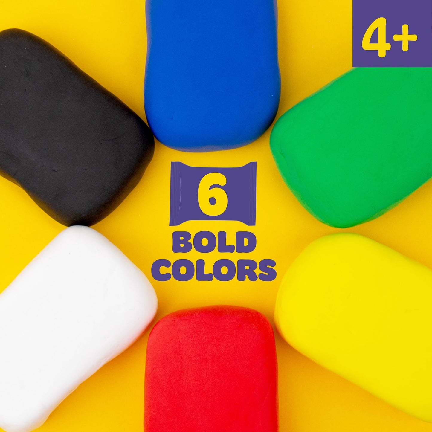 Play-Doh Air-Dry Clay — 6 Vibrant Colors, Lightweight & Crumble-Free for Kids | Mold, Paint, Create