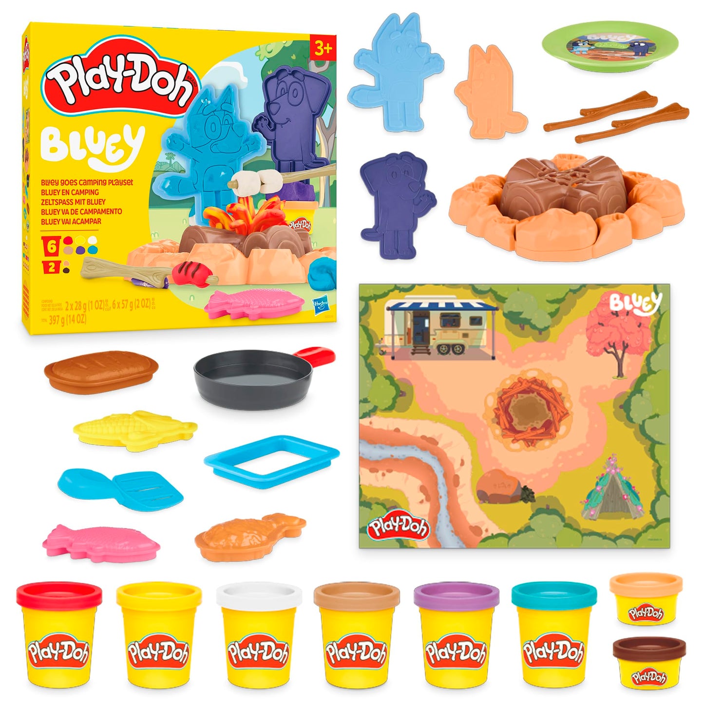 Play-Doh Bluey Goes Camping Playset with Campfire Tools | 3+ | Amazon Exclusive
