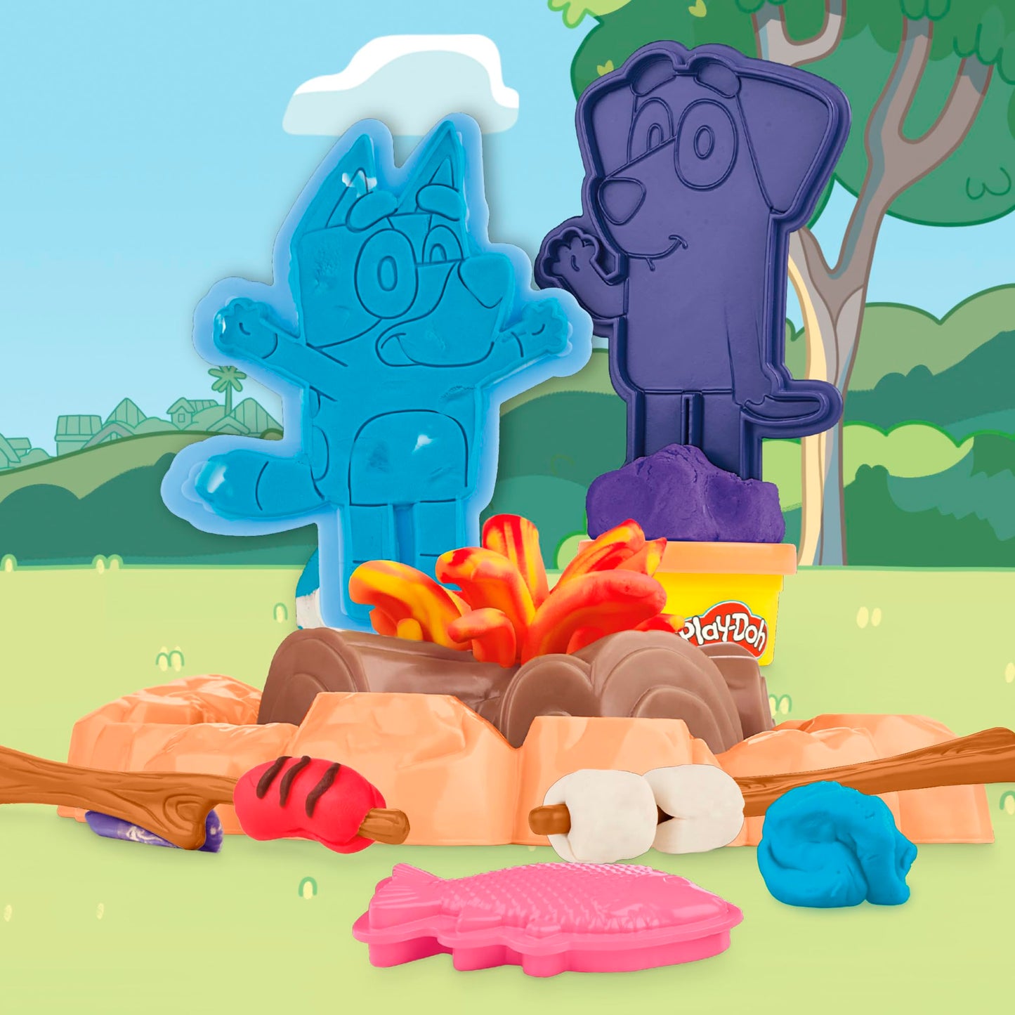 Play-Doh Bluey Goes Camping Playset with Campfire Tools | 3+ | Amazon Exclusive
