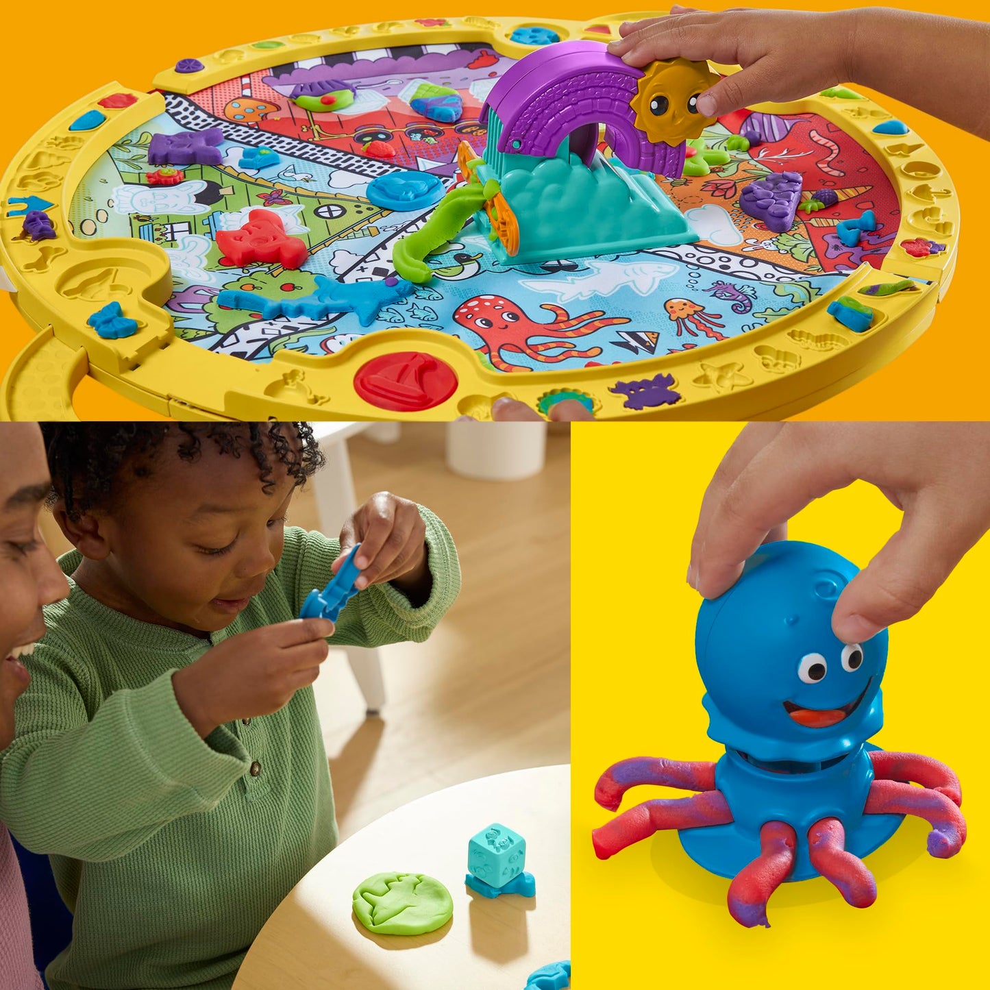 Play-Doh Fold & Go Playmat Starter Set with 19 Accessories – Preschool Toys for 3+