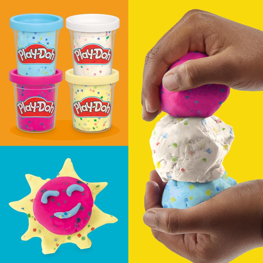 Play-Doh 4 Pack Confetti Putty – Colourful Clay Set for Creative Play and Crafts