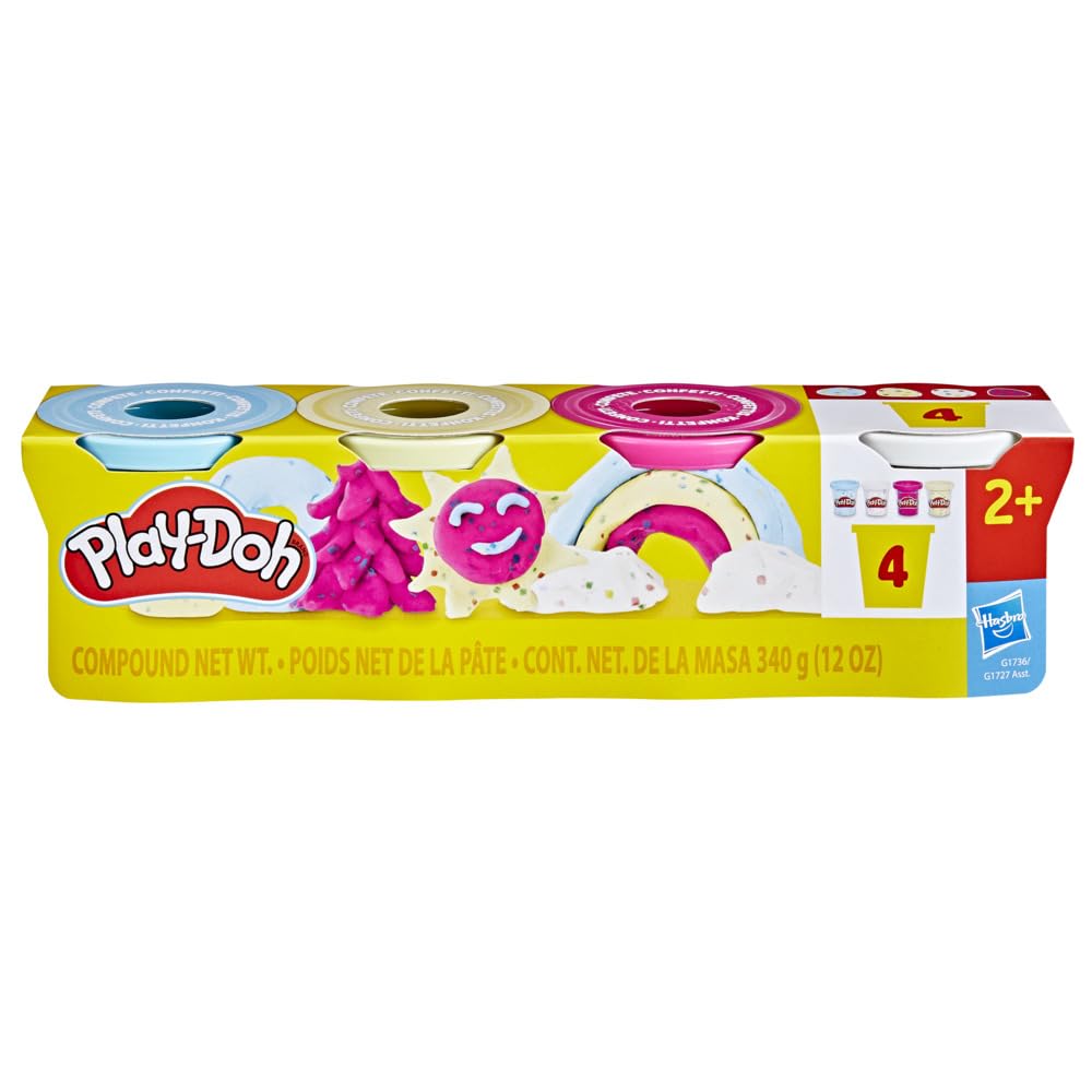 Play-Doh 4 Pack Confetti Putty – Colourful Clay Set for Creative Play and Crafts