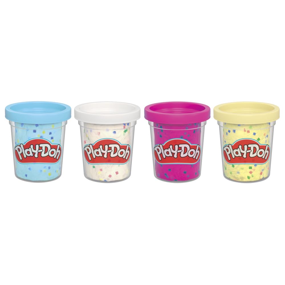 Play-Doh 4 Pack Confetti Putty – Colourful Clay Set for Creative Play and Crafts
