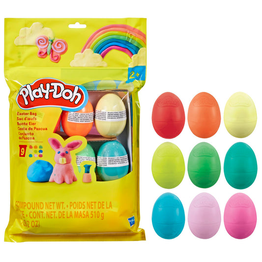 Play-Doh Easter Eggs Bag 9-Pack – 2 oz Each, 9 Colors, Preschool Easter Crafts