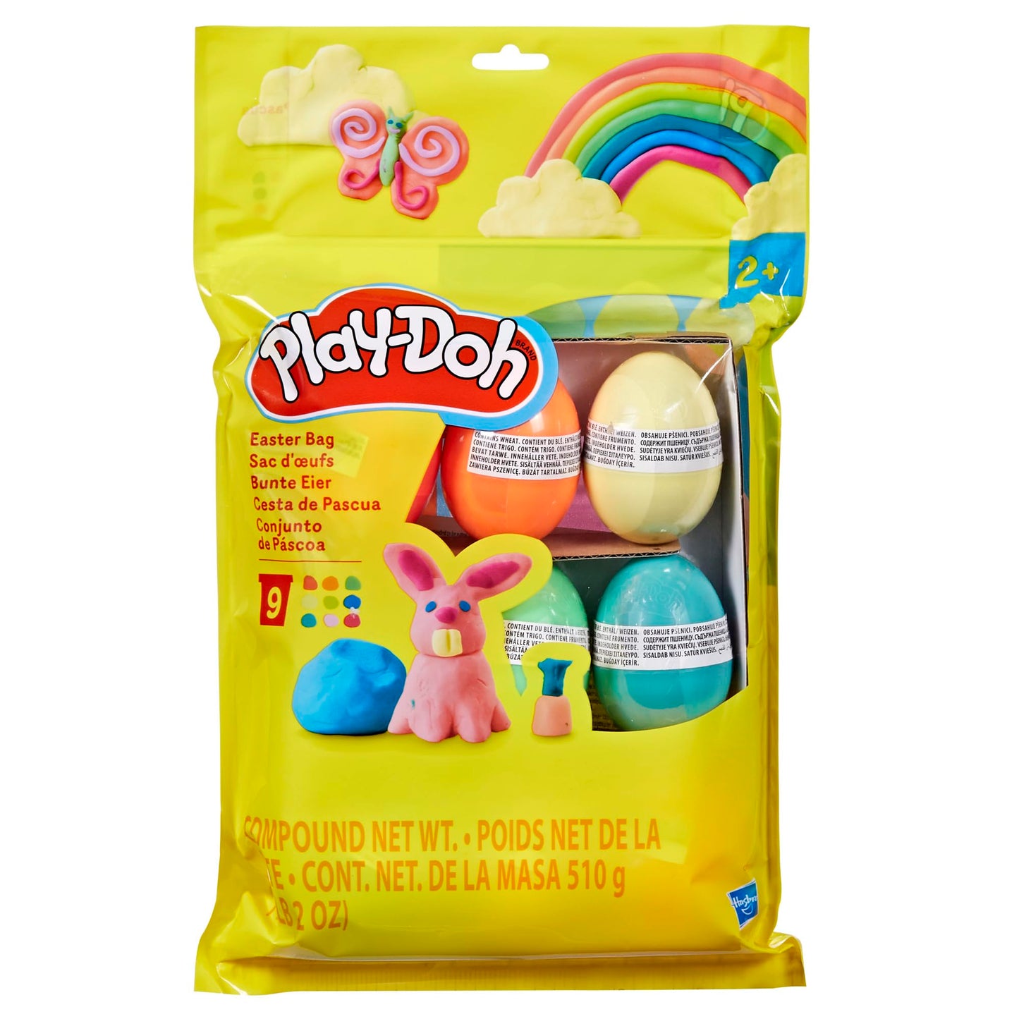 Play-Doh Easter Eggs Bag 9-Pack – 2 oz Each, 9 Colors, Preschool Easter Crafts