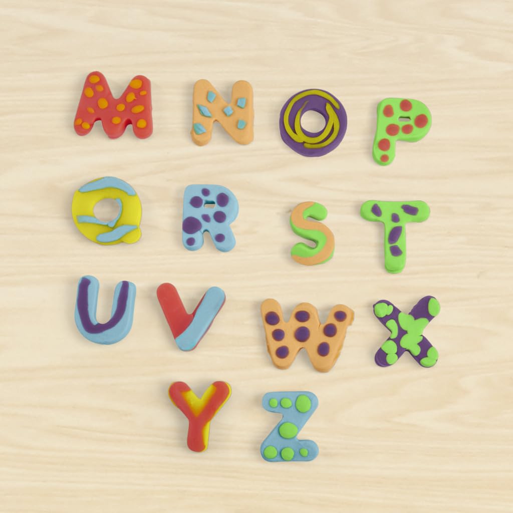 Play-Doh Fundamentals Letters with 26 Letter Stamper Tools, 6 Colors – Back-to-School Classroom Supplies for Kids (Ages 3+)