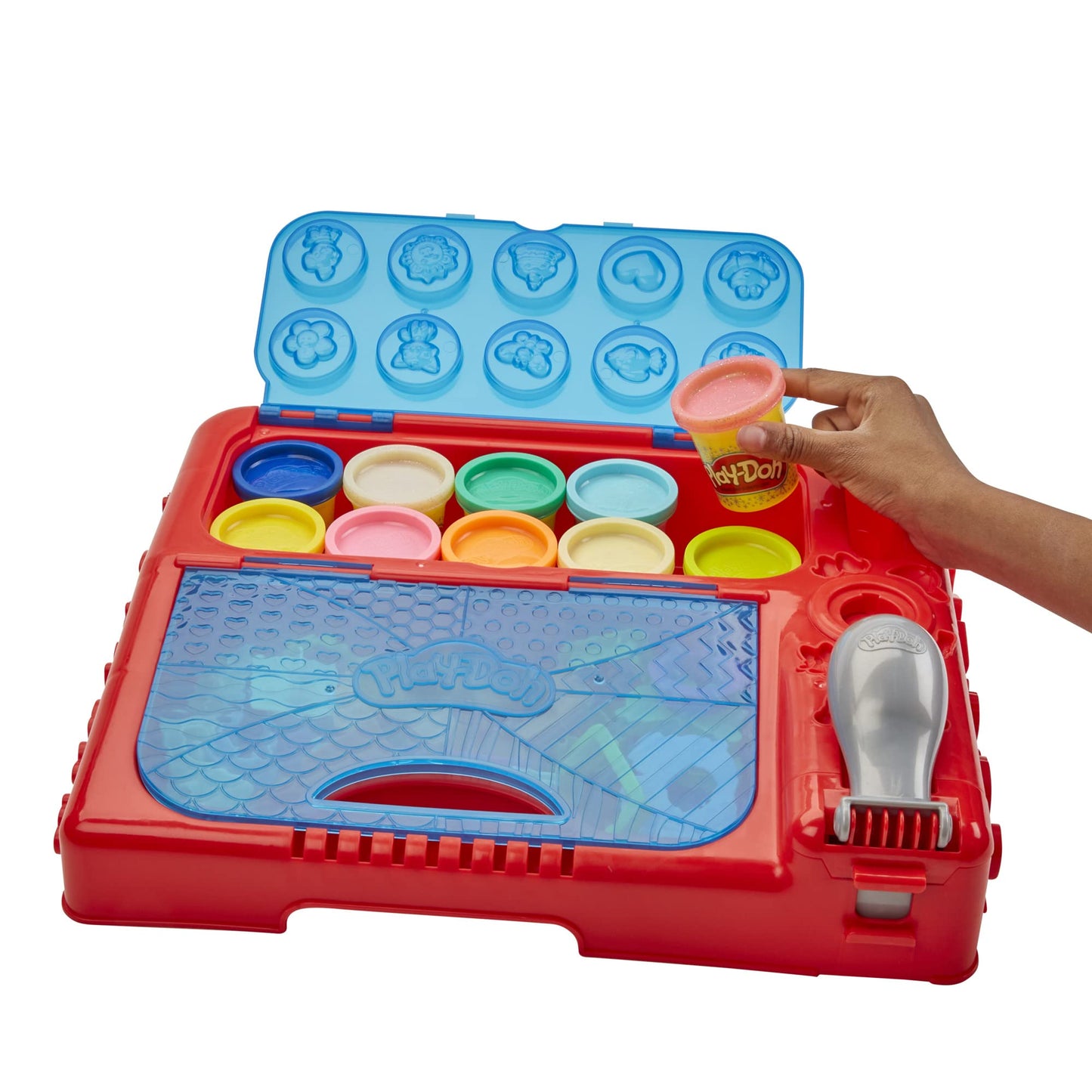 Play-Doh Grab 'n Go Activity Center — 30+ Tools, 10 Cans, Travel Case (Non-Toxic)