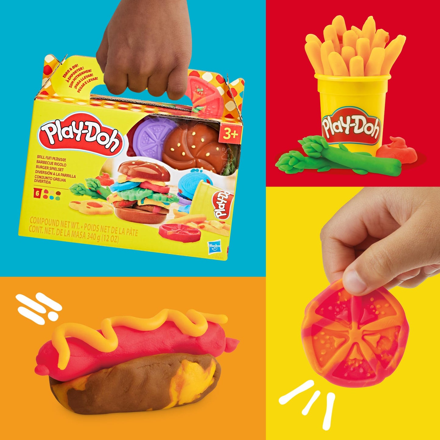 Play-Doh Grill Fun Playset | Imaginative Burger Making for Kids 3+