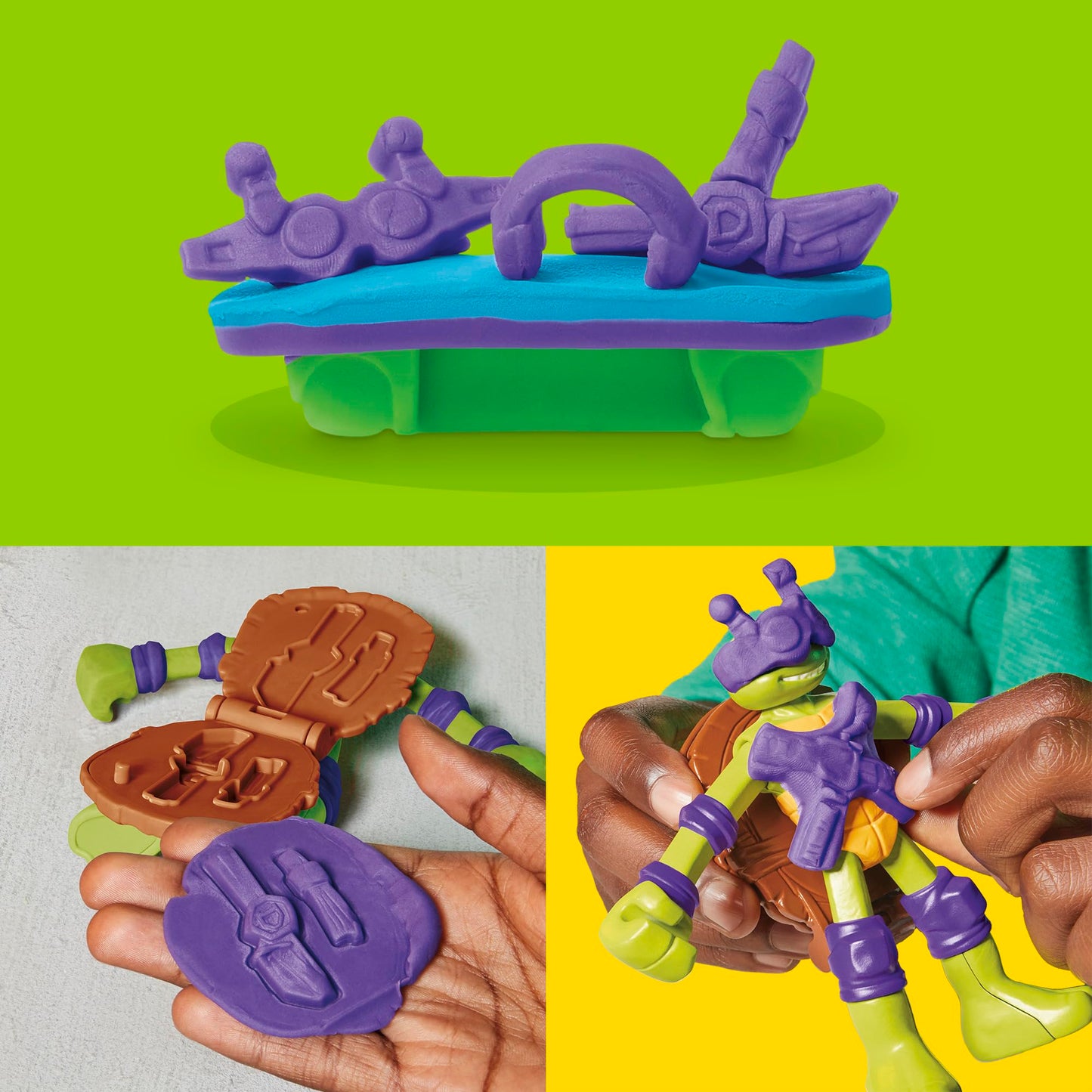 Play-Doh TMNT Mutation Station Playset | Bendable Donatello Figure & Mondo Gecko