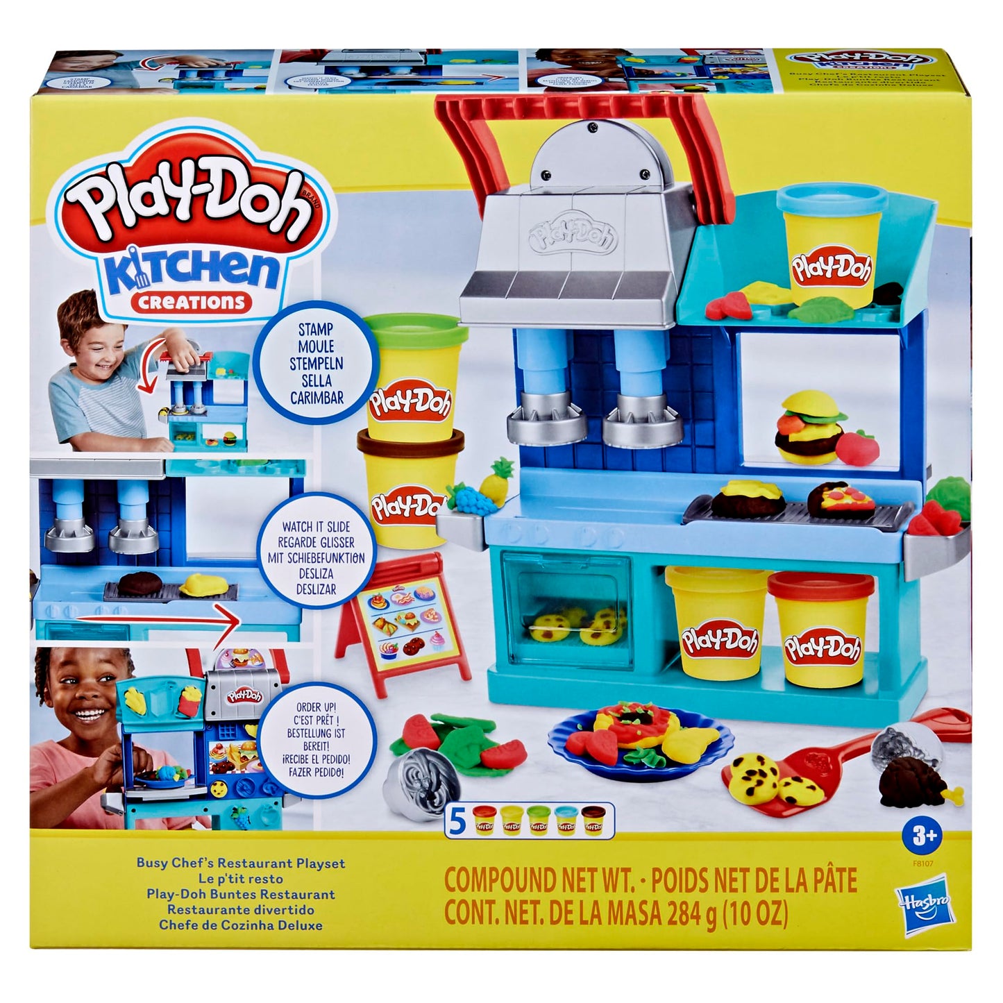 Play-Doh Kitchen Creations Busy Chef's Restaurant Playset — 2-Sided Kids' Kitchen (Ages 3+)