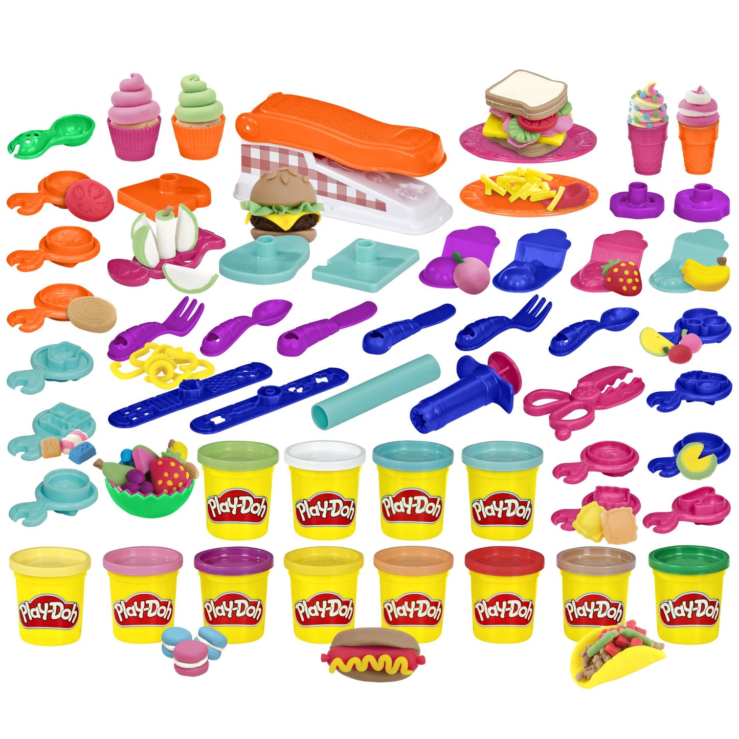 Play-Doh Kitchen Creations Fun Factory Playset – 12 Cans, 42 Tools for Kids 3+ (Amazon Exclusive)