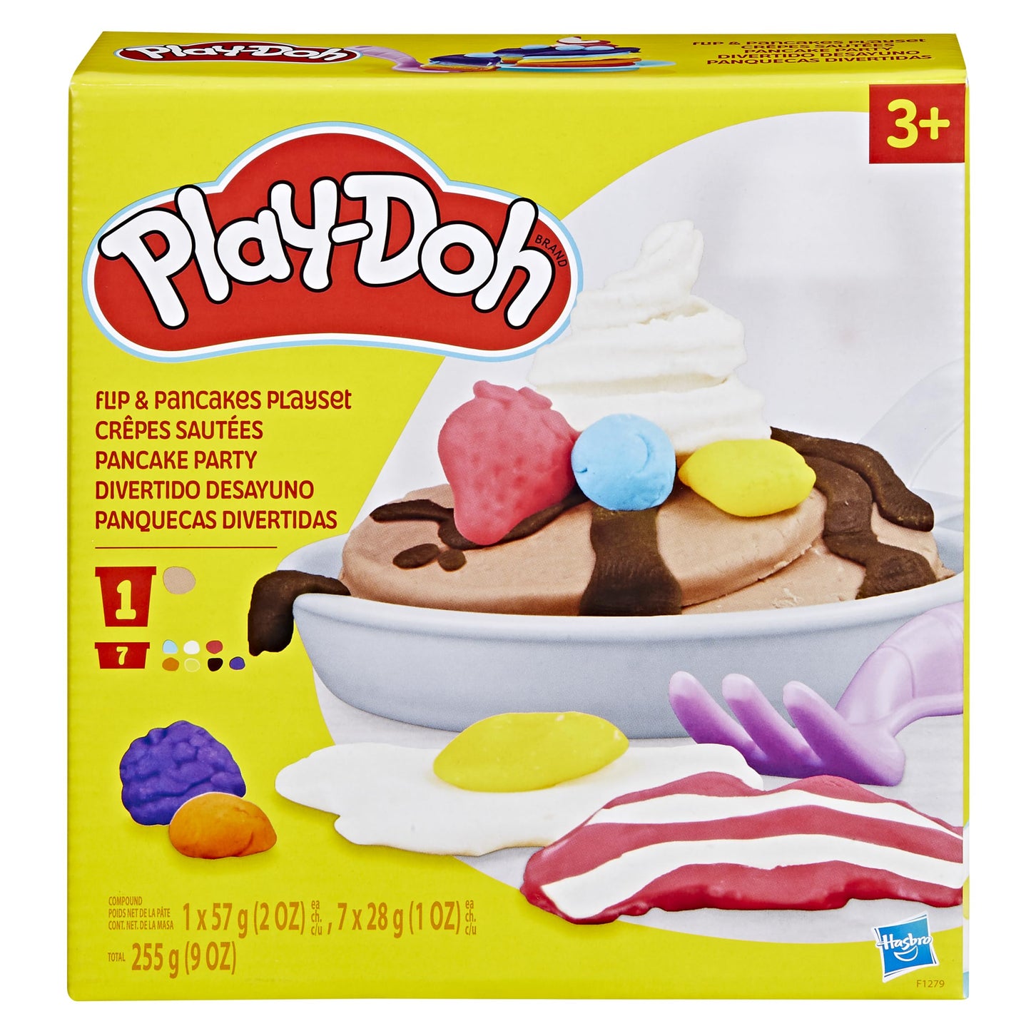 Play-Doh Kitchen Creations Flip 'n Pancakes Set – 14 Accessories & 8 Cans (Ages 3+)