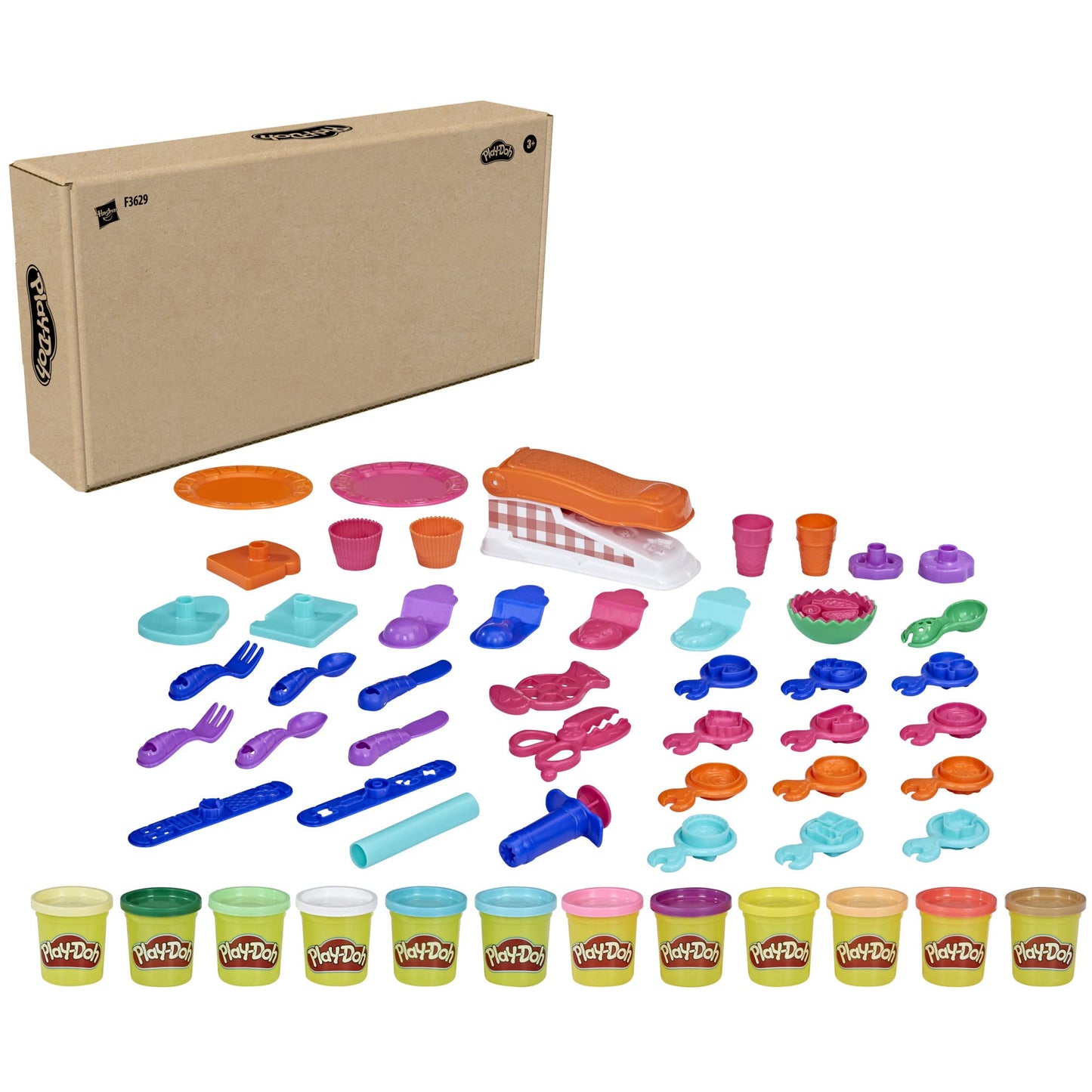 Play-Doh Kitchen Creations Fun Factory Playset – 12 Cans, 42 Tools for Kids 3+ (Amazon Exclusive)