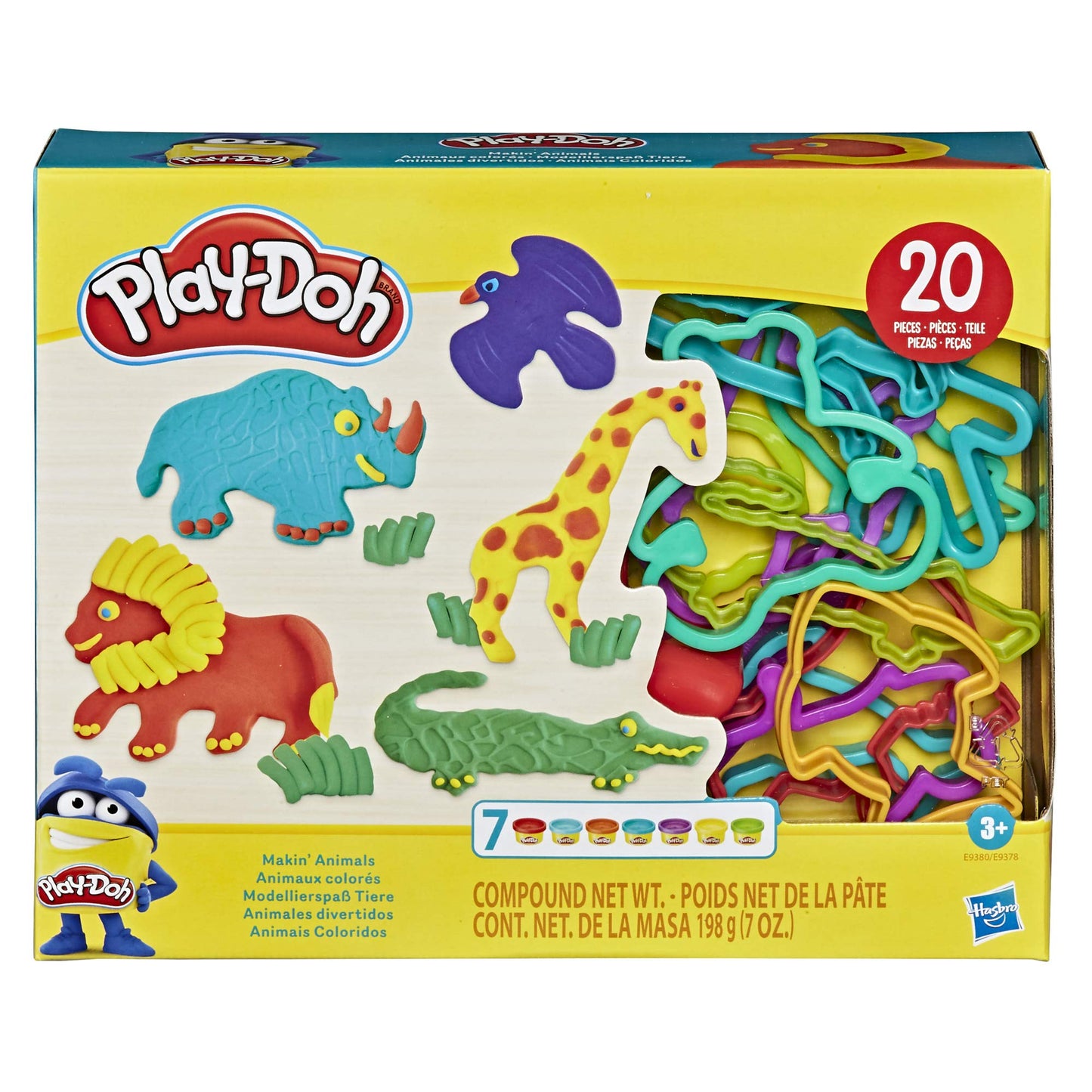 Play-Doh Makin' Animals Create It Kit for Kids 3+ — 15 Cutters, 7 Colors