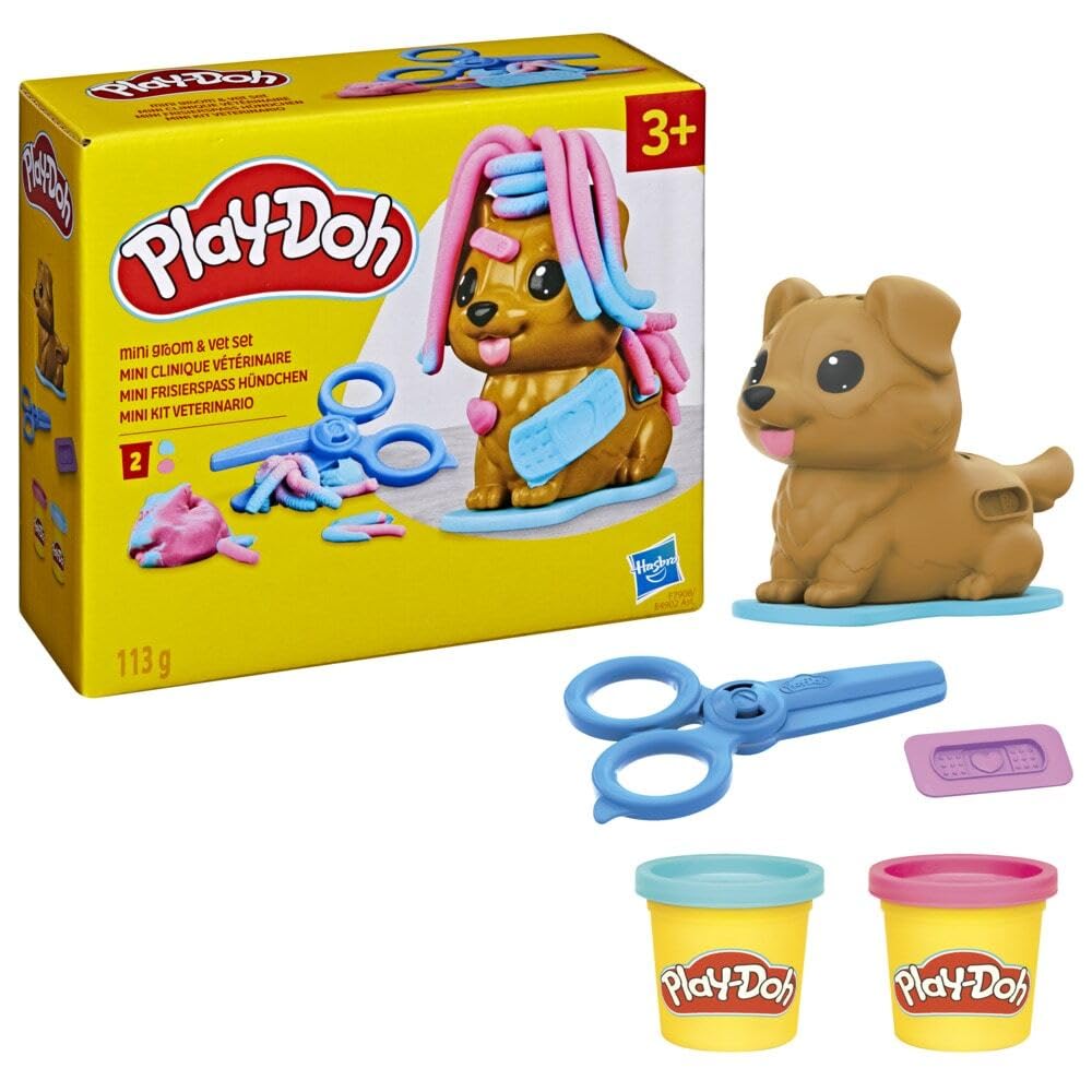 Play-Doh Mini Groom 'n Vet Set — Creative Pretend Vet Grooming for Kids