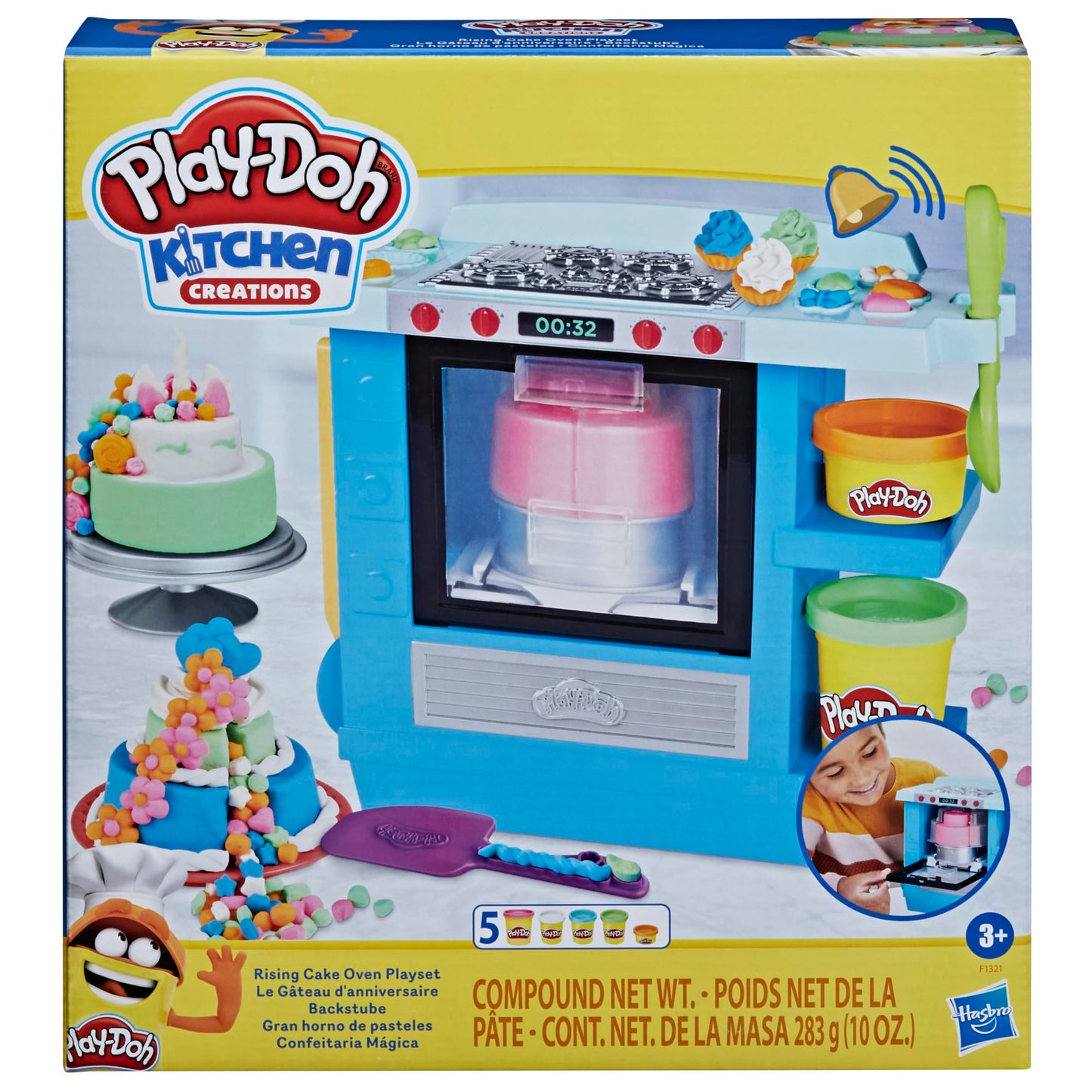Play-Doh Kitchen Creations Rising Cake Oven Playset – 5 Colors, Non-Toxic, Ages 3+