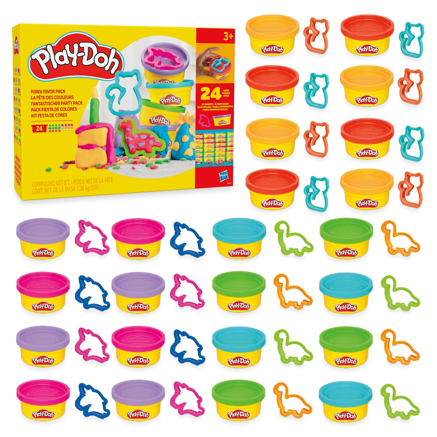 Play-Doh Party Favor Pack – 24-Count Modeling Compound with Cutters | Classroom & Party Favors