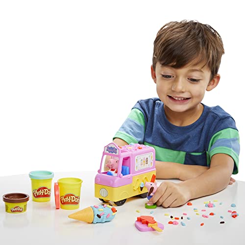 Play-Doh Peppa’s Ice Cream Playset: Truck & Figures, 5 Colors