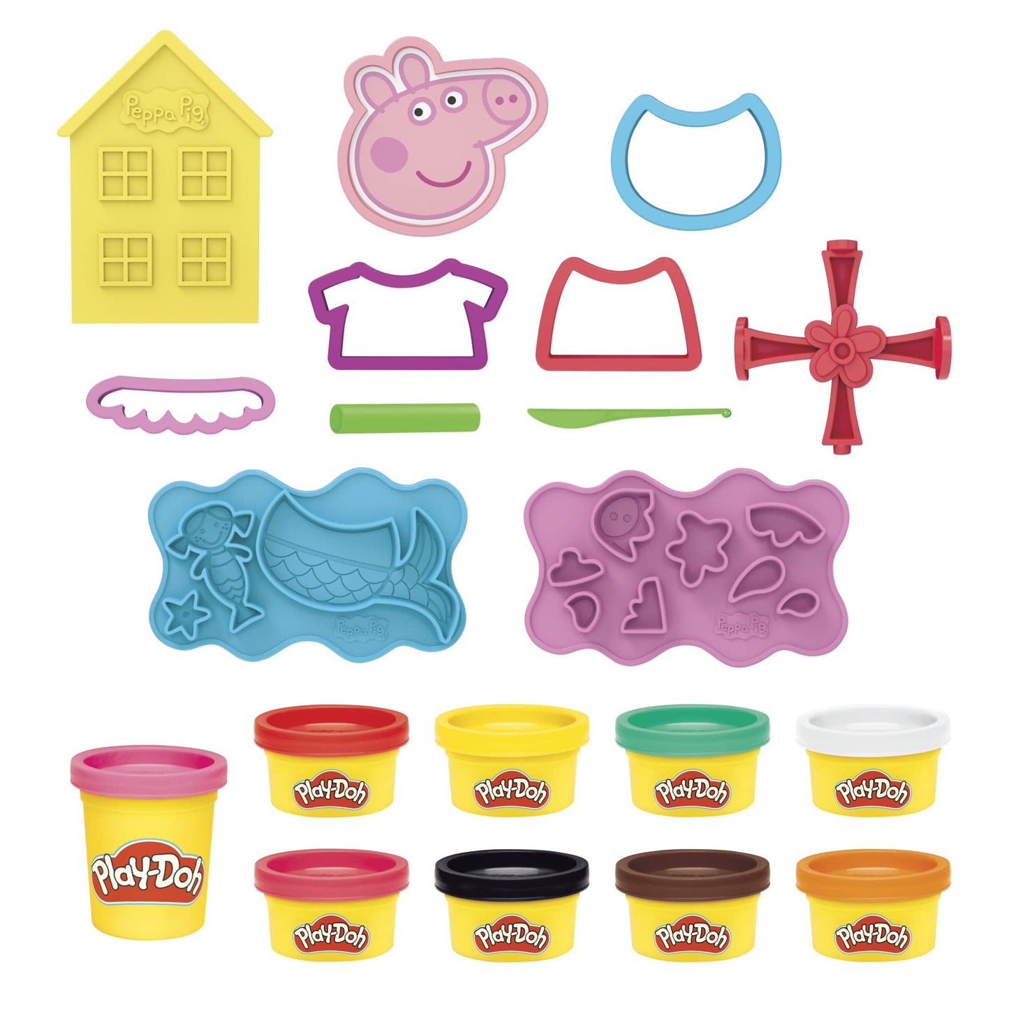 Play-Doh Peppa Pig Stylin Set - 9 Non-Toxic Cans & 11 Accessories for Kids 3+