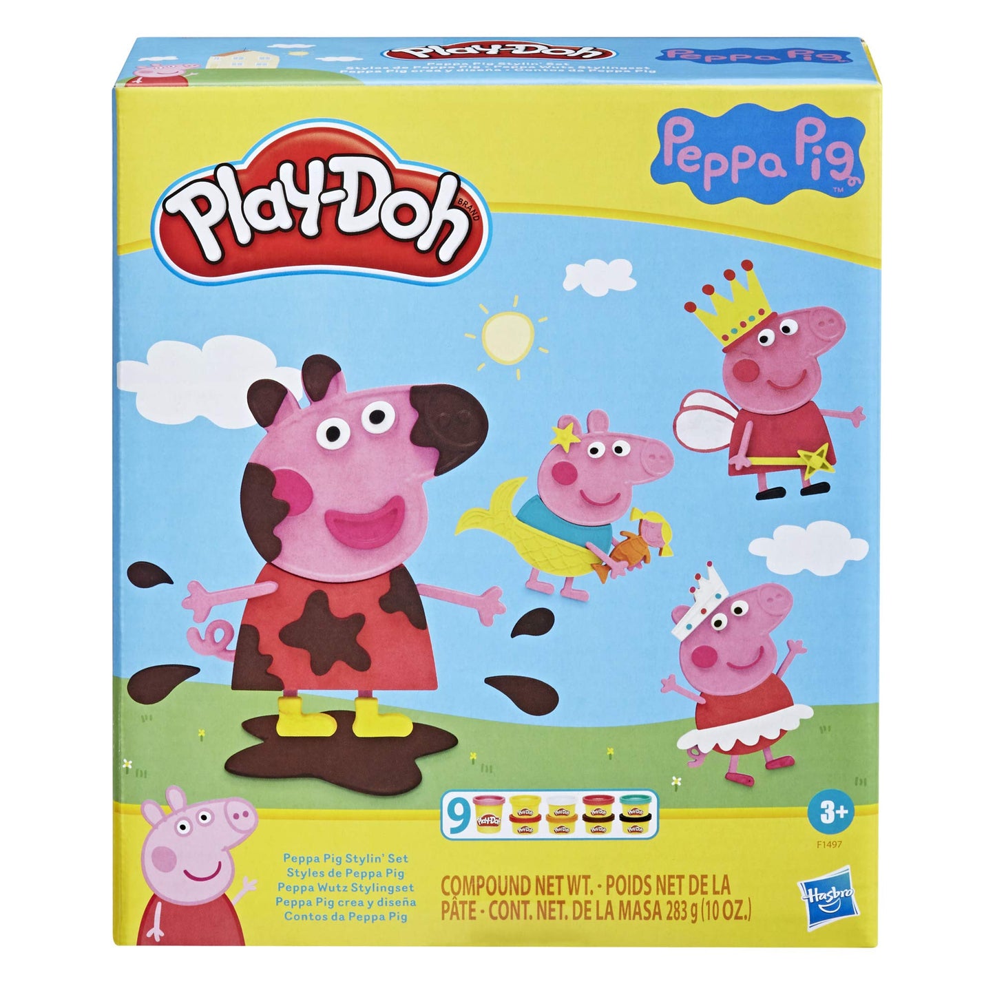 Play-Doh Peppa Pig Stylin Set - 9 Non-Toxic Cans & 11 Accessories for Kids 3+