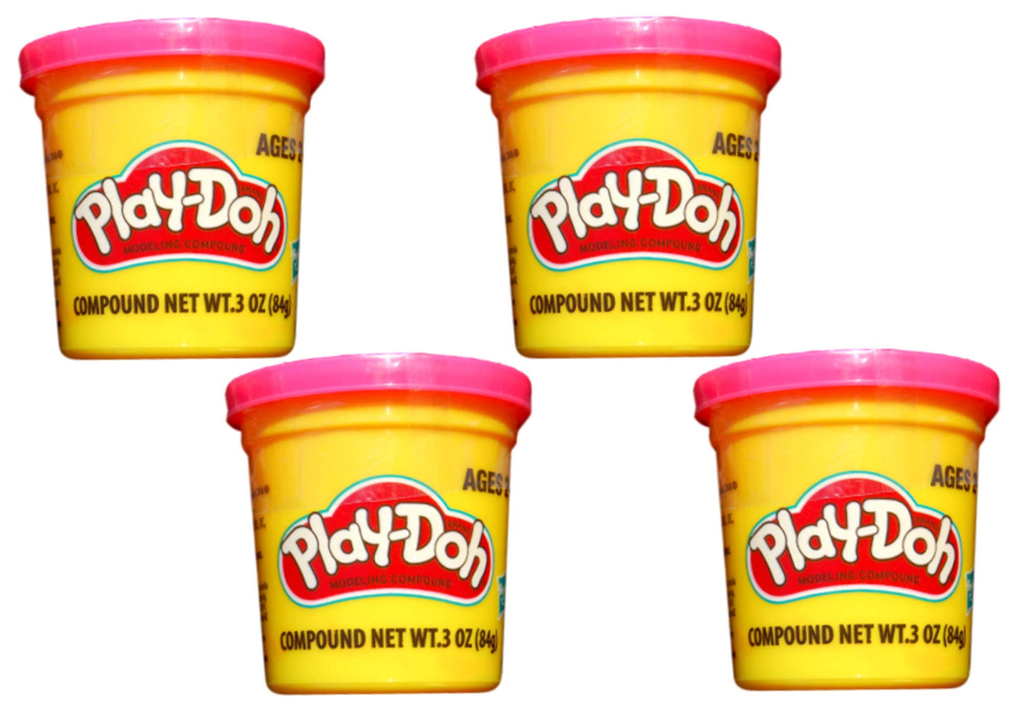Play-Doh Pink (4 Pack) 3 oz Cans | Colorful Non-Toxic Modeling Dough