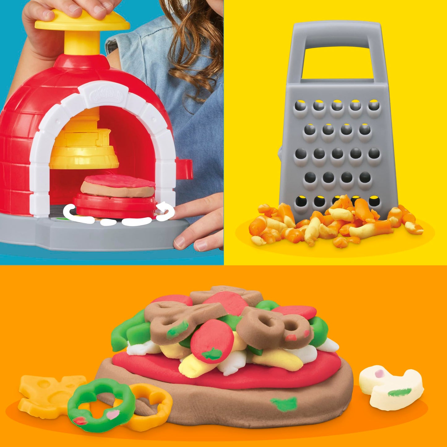 Play-Doh Kitchen Creations Pizza Oven Playset | 6 Cans, 8 Accessories, Ages 3+