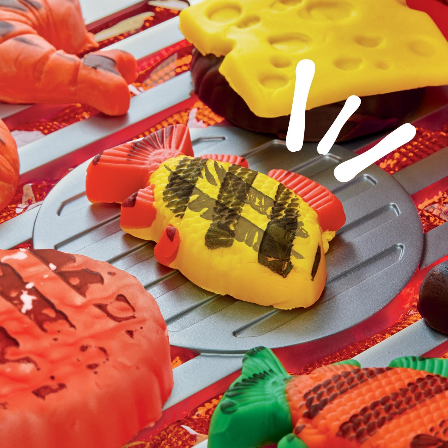 Play-Doh Sizzlin' Grill Playset with Lights & Sounds | 17 Accessories, 10 Cans | Ages 3+
