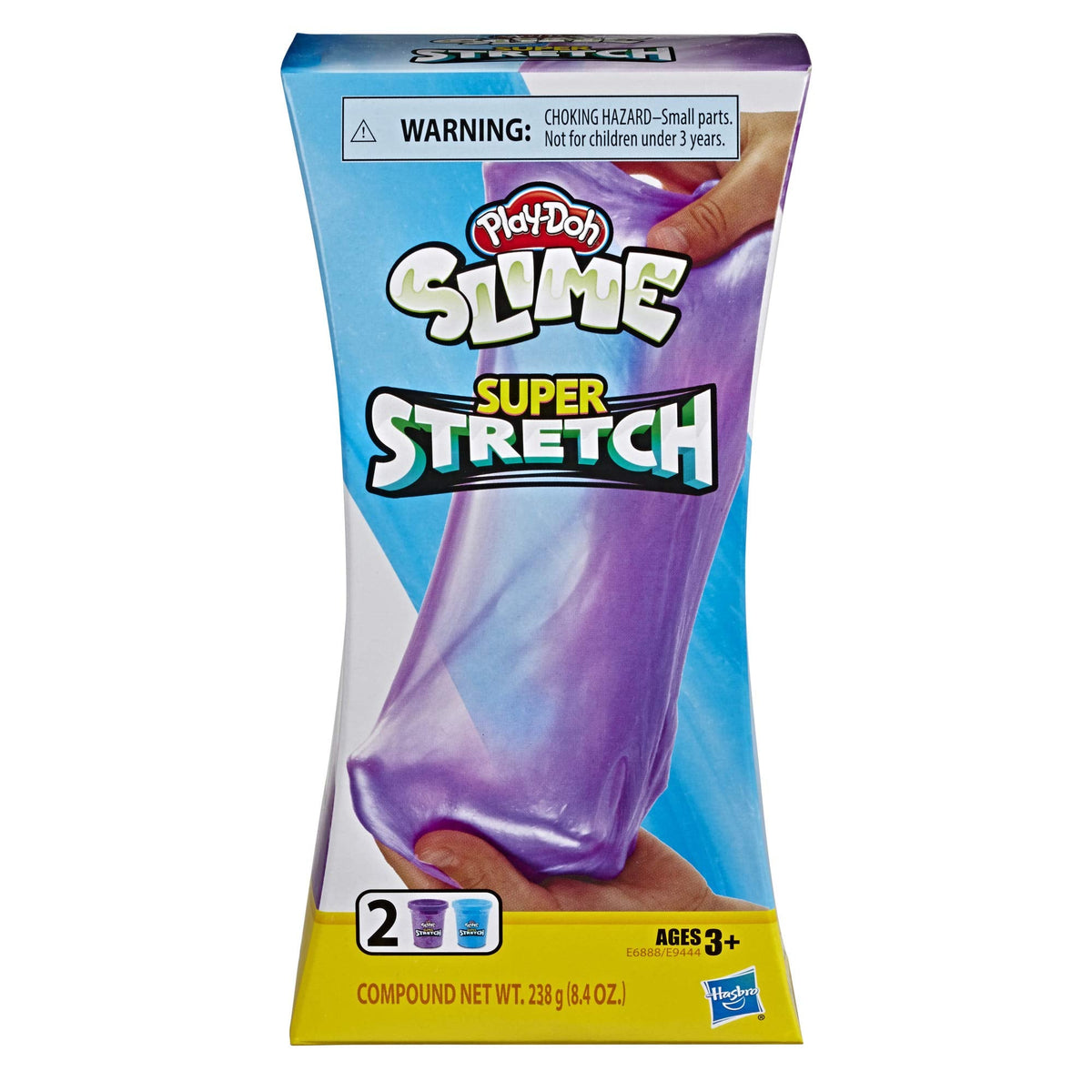 Play-Doh Slime Super Stretch 2-Pack – Purple & Blue | Ultra Stretchy Slime for Kids 3+
