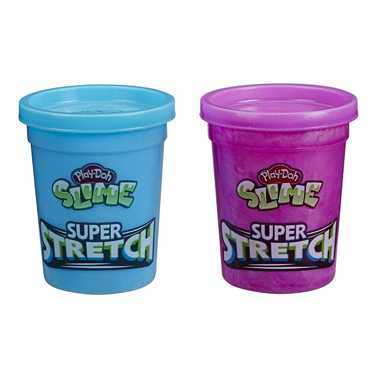 Play-Doh Slime Super Stretch 2-Pack – Purple & Blue | Ultra Stretchy Slime for Kids 3+